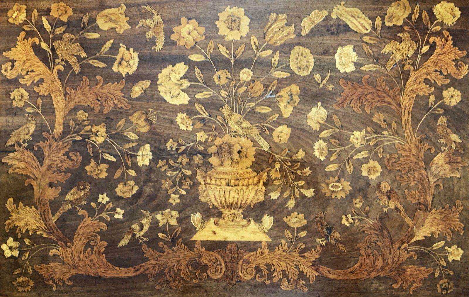 18th Century Dutch Marquetry Silver Top Table Flowers & Birds Rococo Queen Anne photo buy