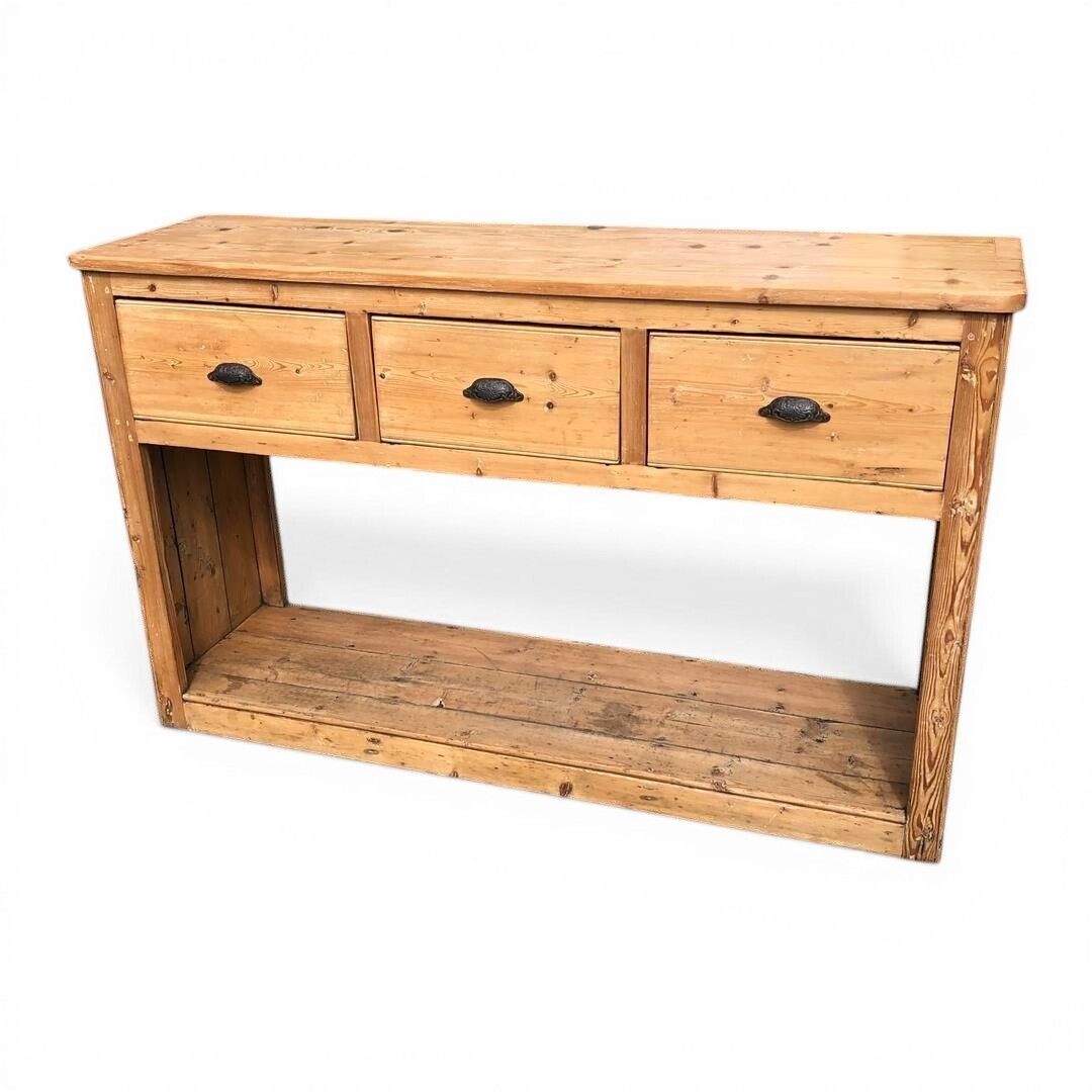 Antique Pine Pot Board Kitchen Dresser Base With Drawers Above 1900s