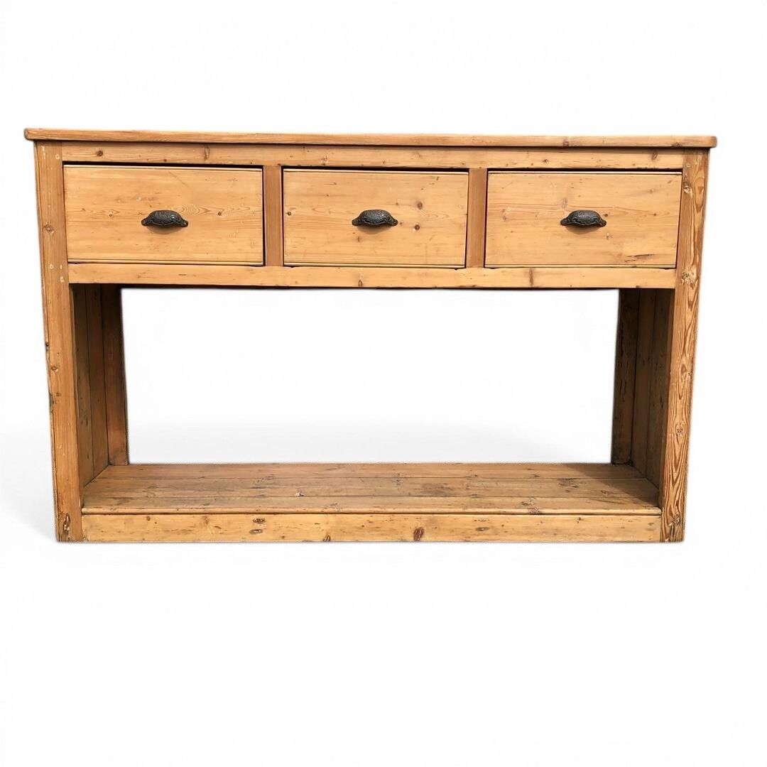 Antique Pine Pot Board Kitchen Dresser Base With Drawers Above 1900s photo vinterior