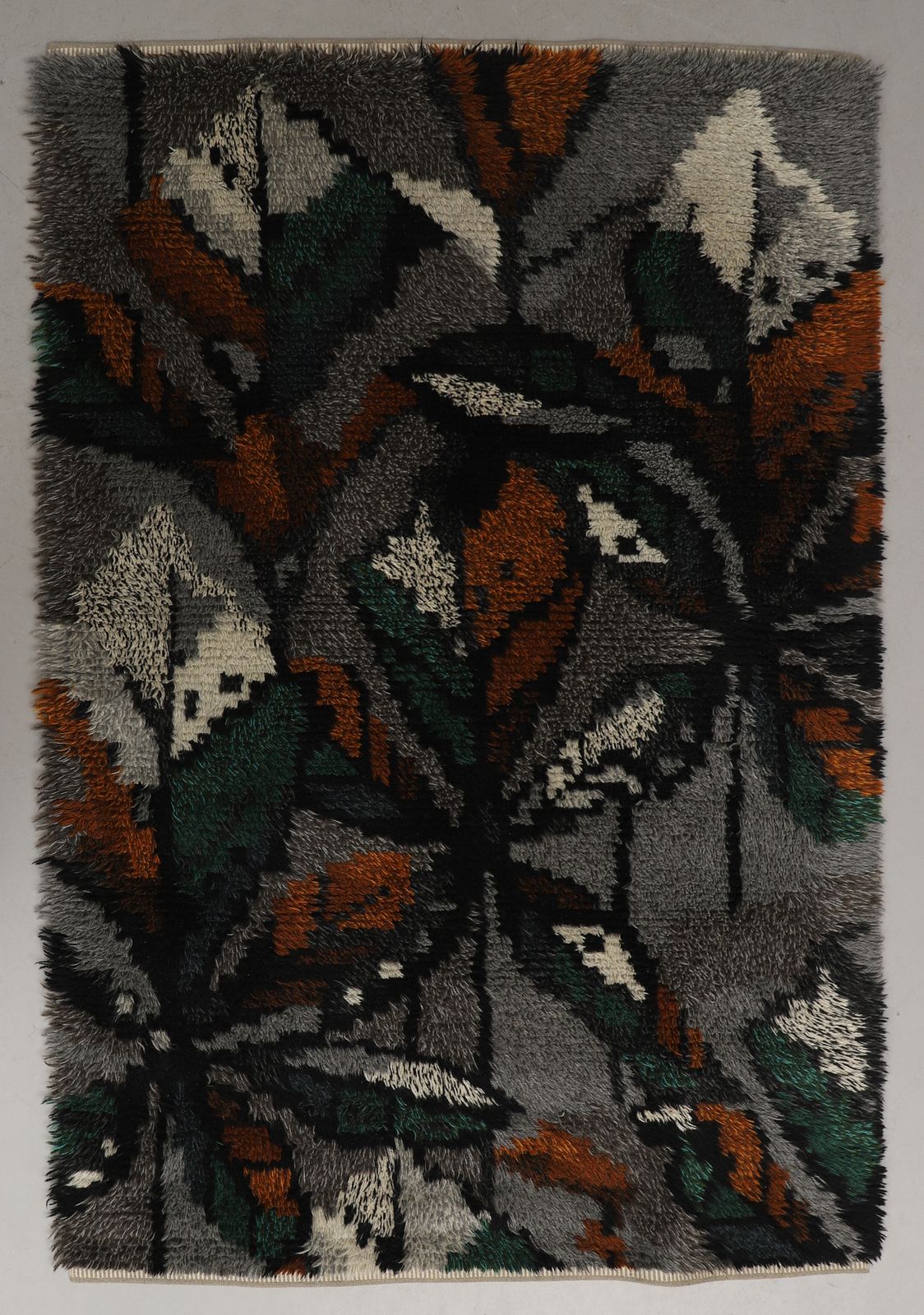 Scandinavian Rya Rug   'Marks Rya' Bladverk   200 Cm X 140 Cm