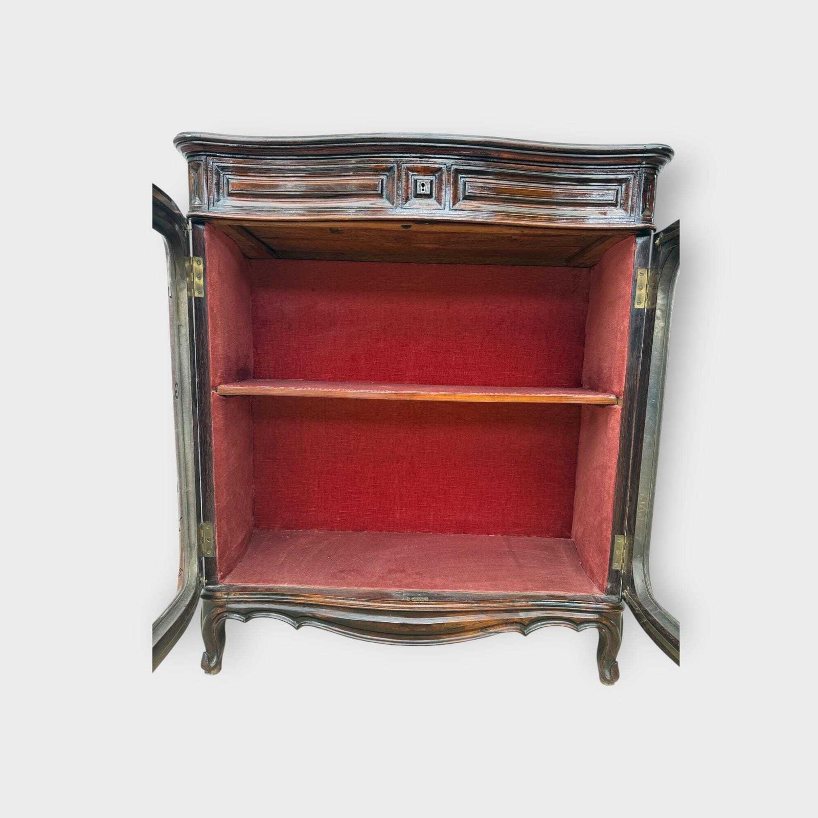 Stunning Antique 2 Door Rosewood 2 Door Glazed Bookcase With Later Lettering photo Furniture