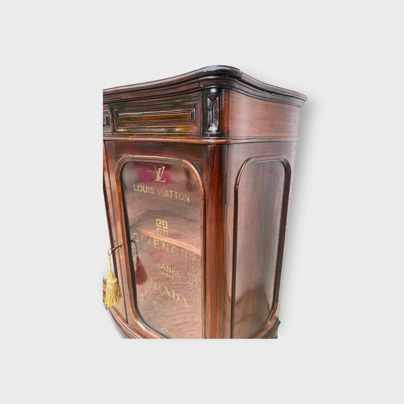 Stunning Antique 2 Door Rosewood 2 Door Glazed Bookcase With Later Lettering photo 625.0