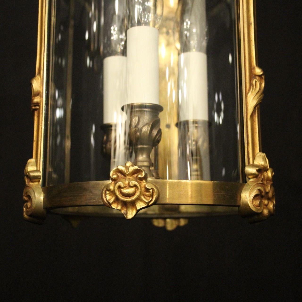 French Gilded Bronze Antique Hall Lantern photo buy