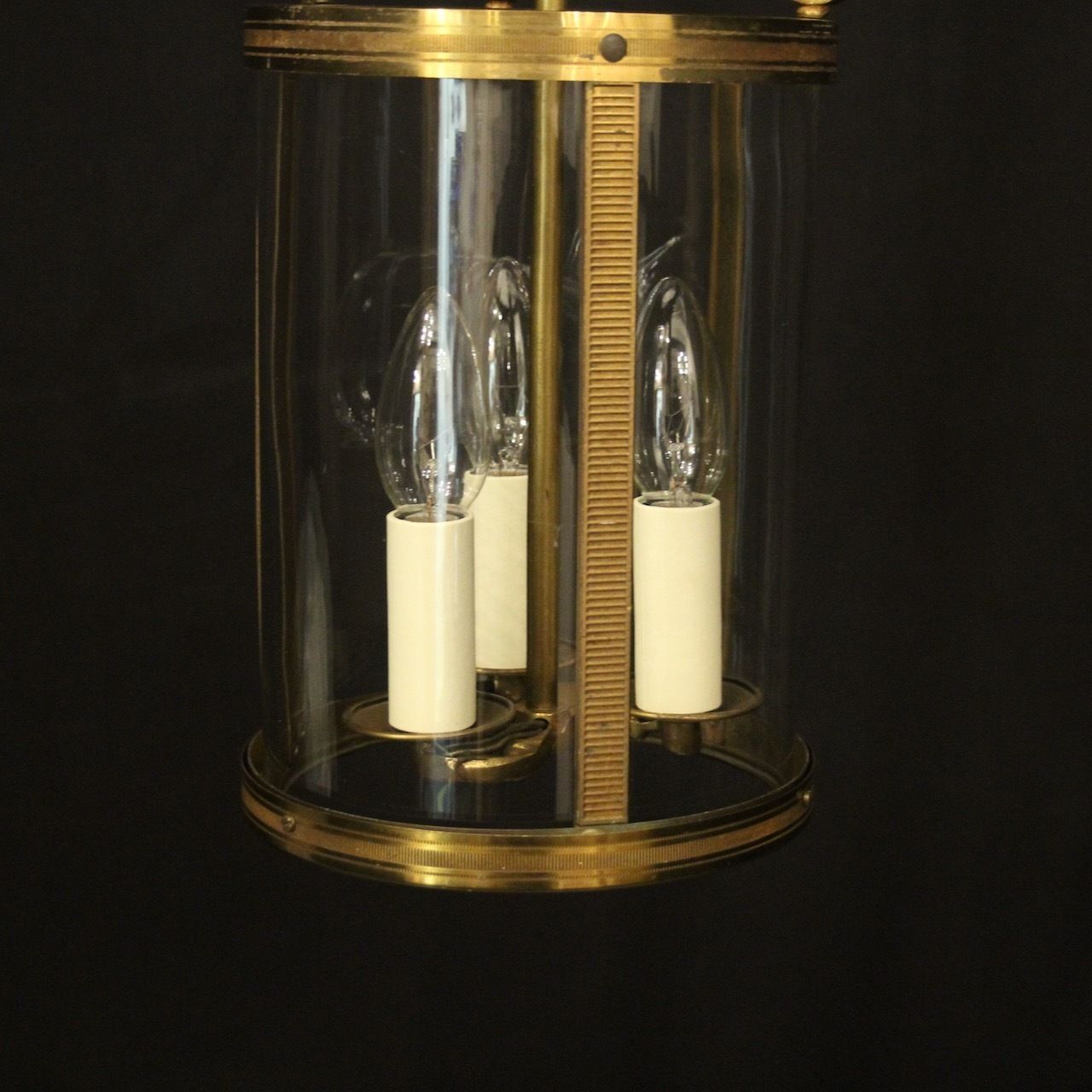 French Gilded Convex Hall Antique Lantern photo vintage