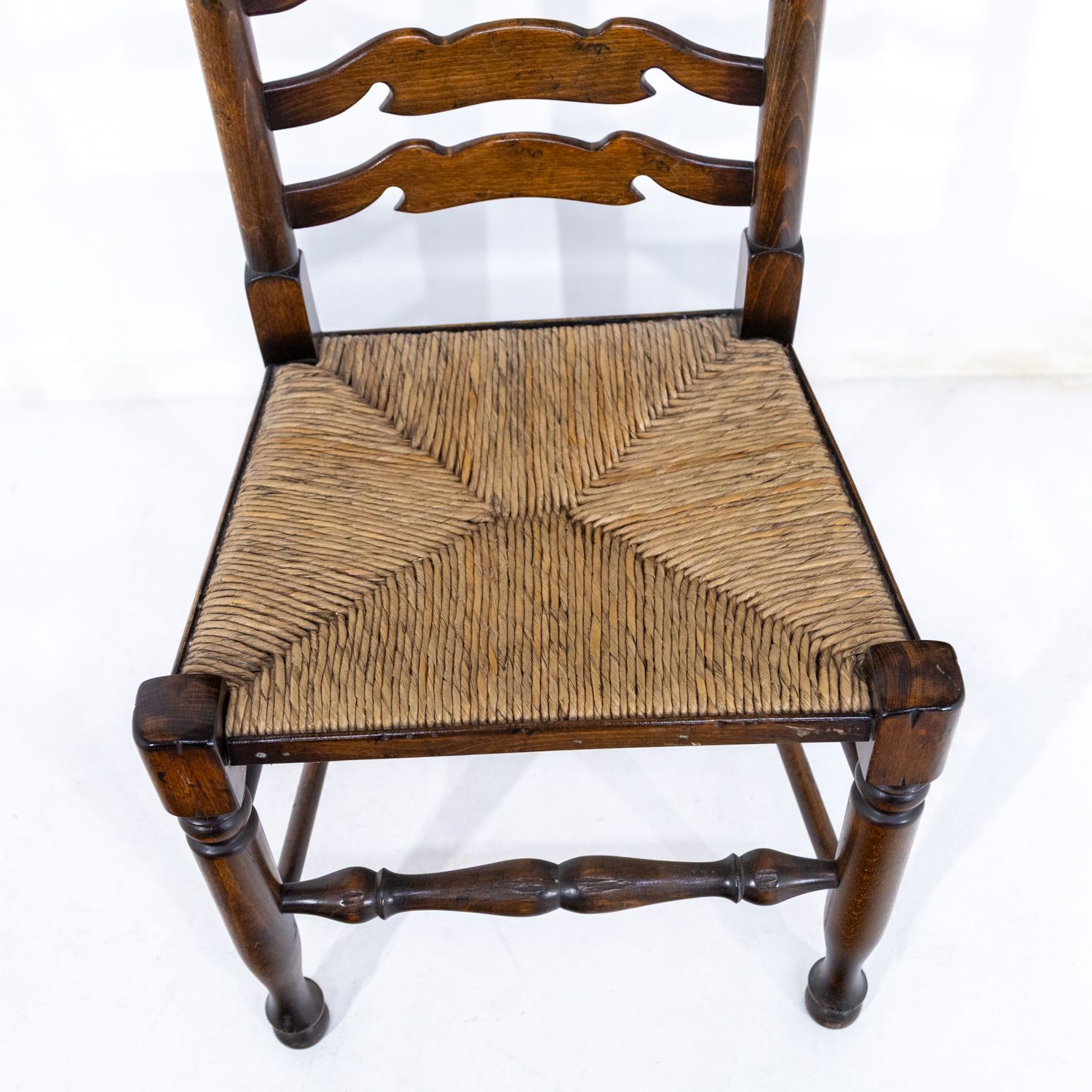 Oak Refectory Table And Six Oak Rush Seated Chairs photo Furniture