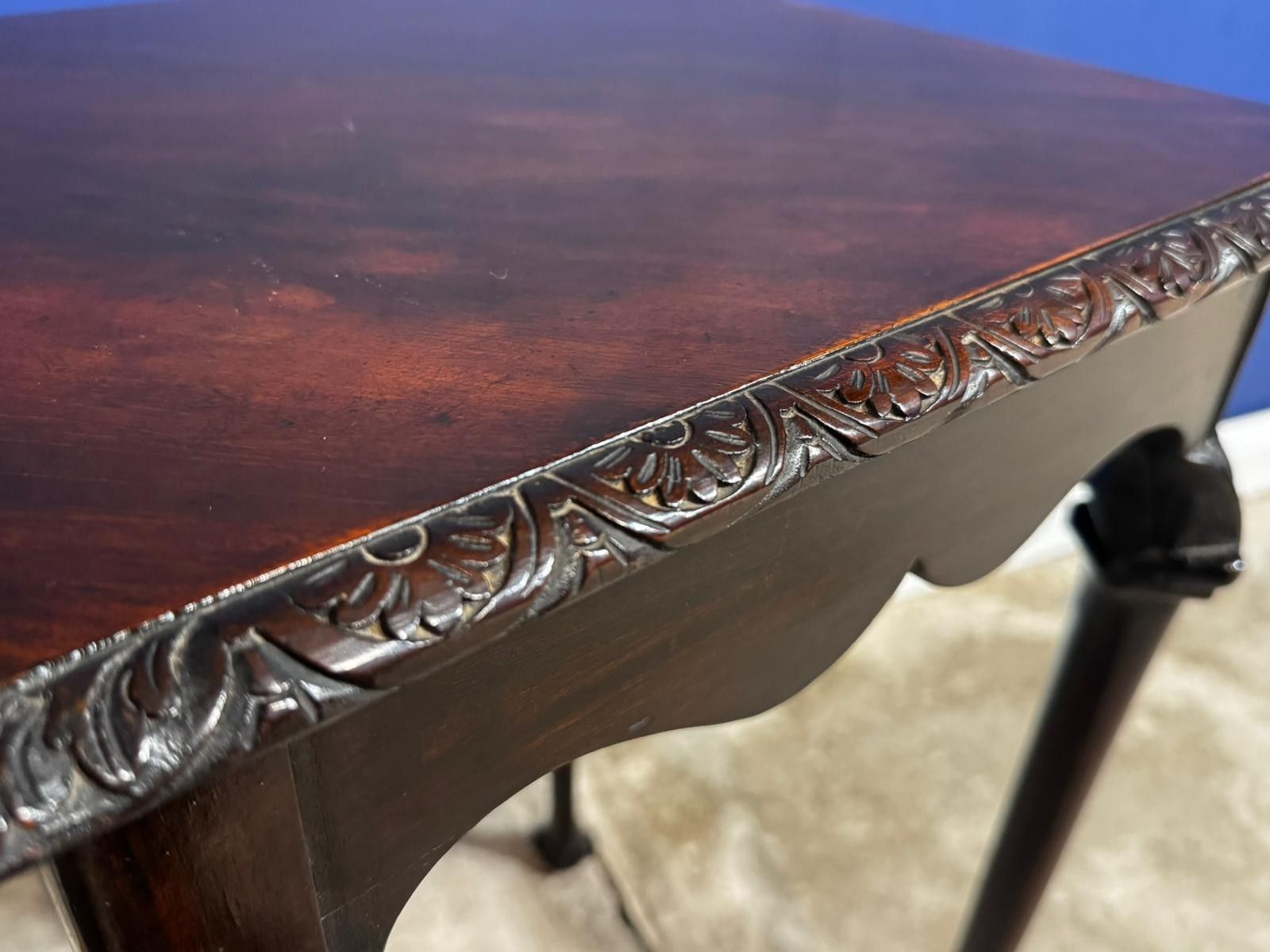 Antique Edwardian Mahogany Two Tier Side Table End Wine Plant Stand Carved photo vintage