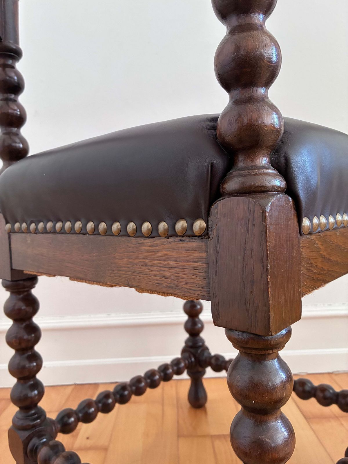 Antique Edwardian Bobbin Corner Chair, English 1900 photo vinterior
