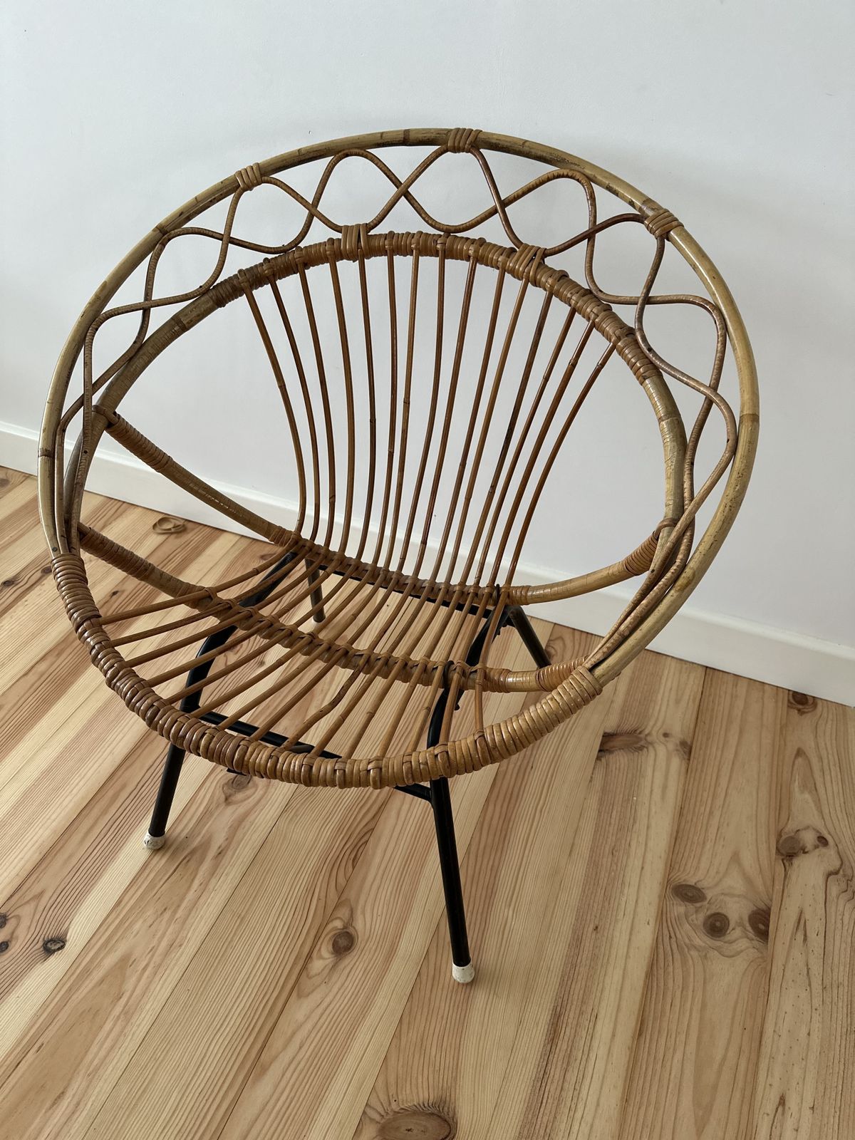 Mid Century Bamboo Metal Chair Rohe Noordwolde photo for sale