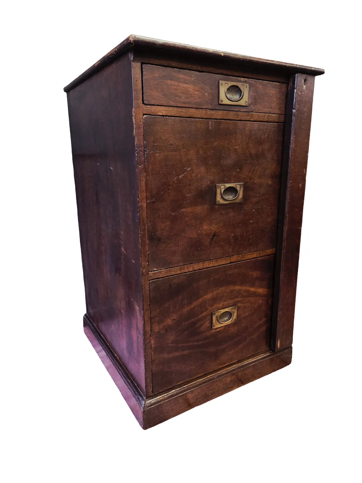 Early 20th Century Industrial Pine Drawers    3 Drawer Filing Cabinet
