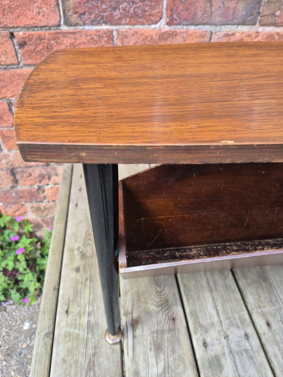 Vintage/Retro/Mid Century Side Table With Magazine Holder On Dansette Legs photo vintage