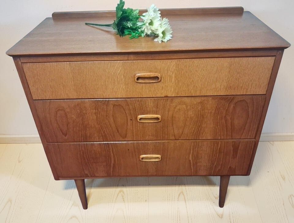 photo furniture Vintage Mid Century Lebus Teak Dressing Table With Matching Chest Of Drawers