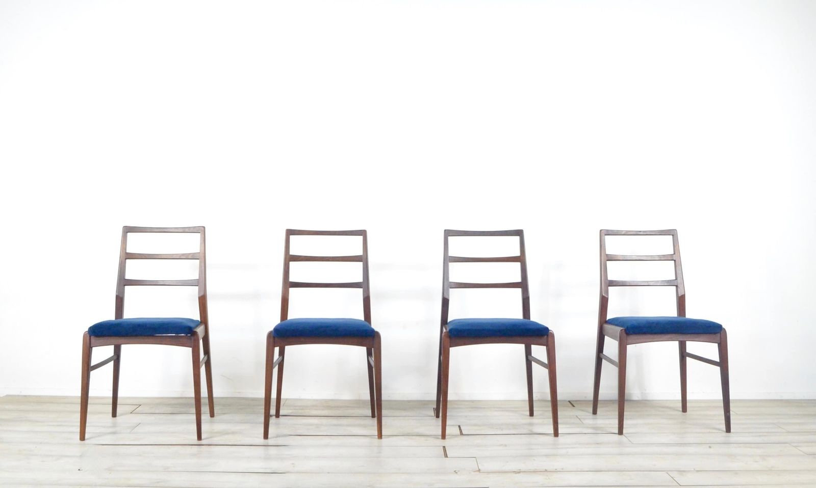 Stunning Set Of 4 Vintage Richard Hornby For Heals Fyne Ladye Afromosia Chairs. Danish / Modern / Mid Century Style. photo for sale