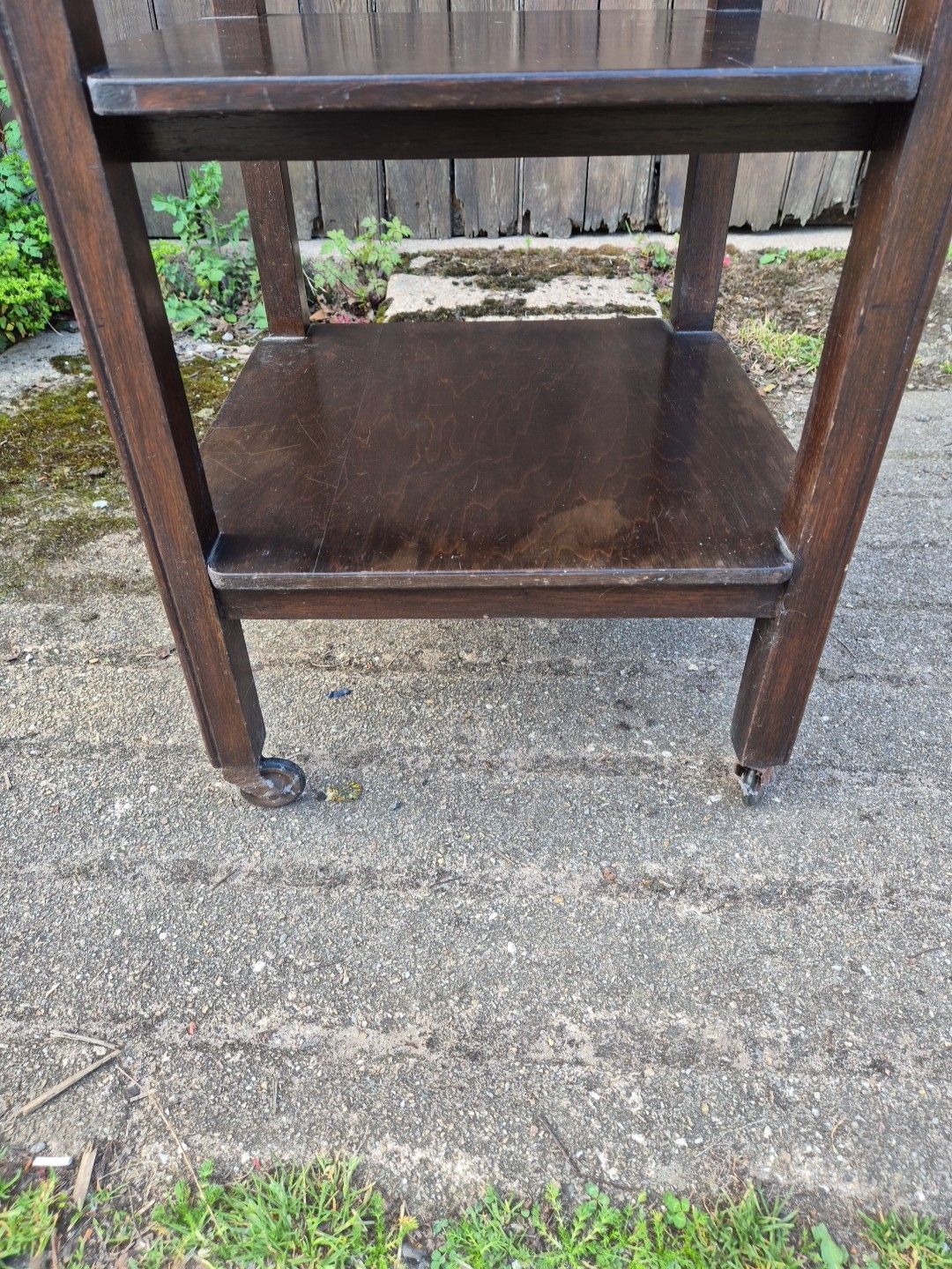 Vintage Oak 3 Tier Side Occasional Table / Trolley photo vinterior