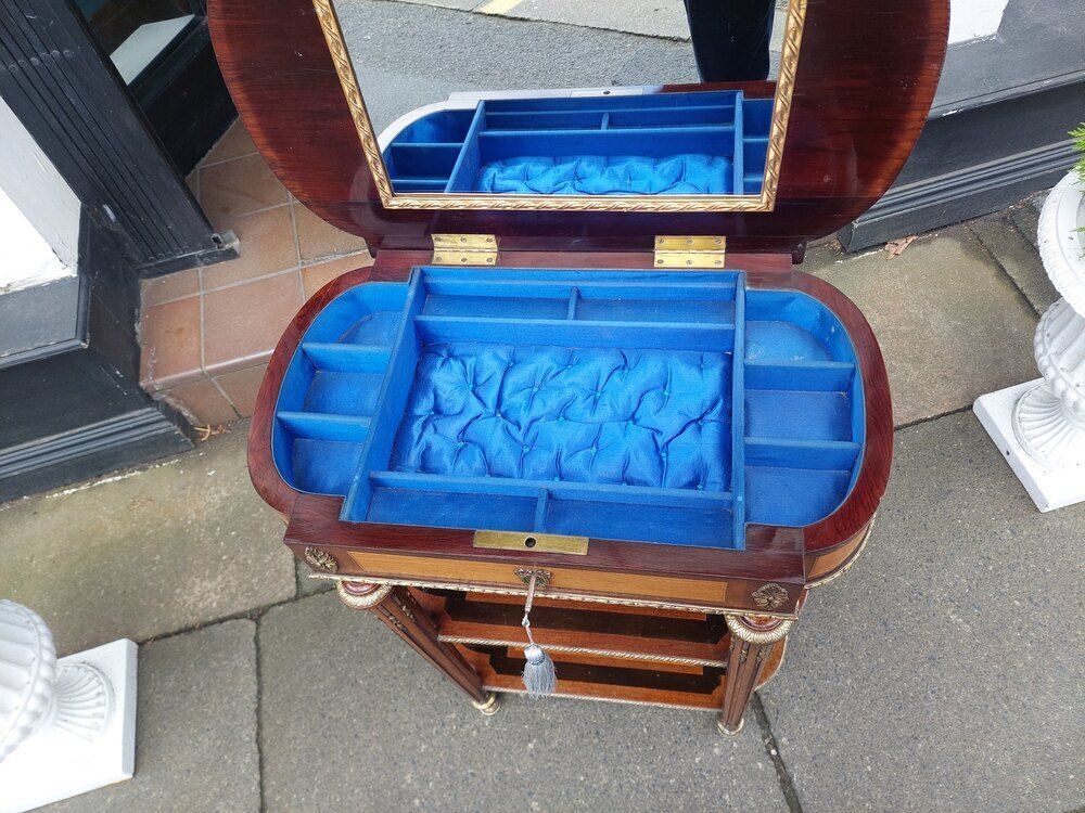 Victorian Marquetry Whatnot Jewellery Cabinet photo furniture