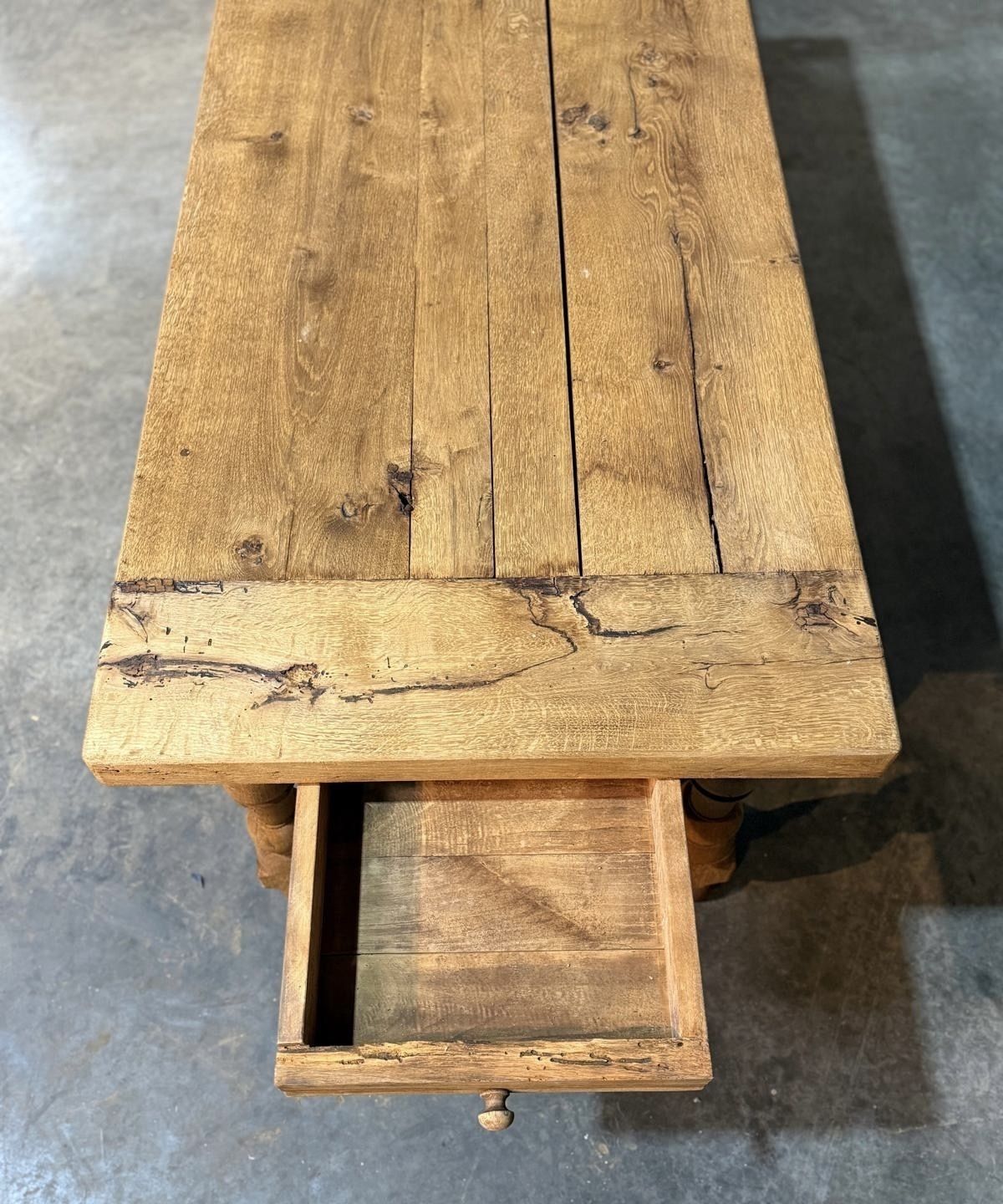Furniture Characterful French Farmhouse Kitchen Dining Table photo
