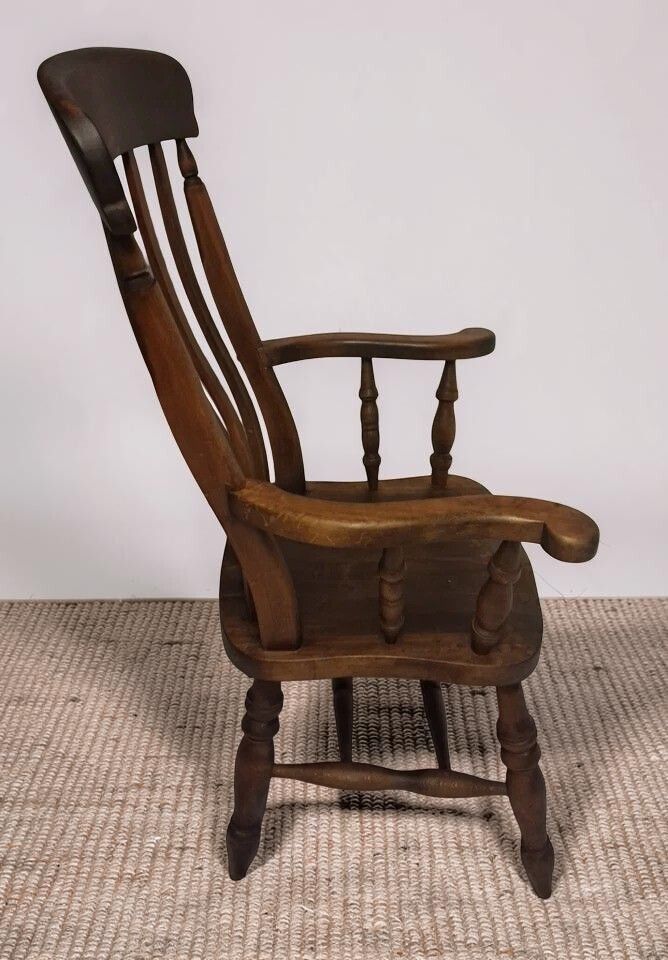 Antique High Back Grandfather Windsor Chair Sourced (From A Welsh Farmhouse) photo vintage