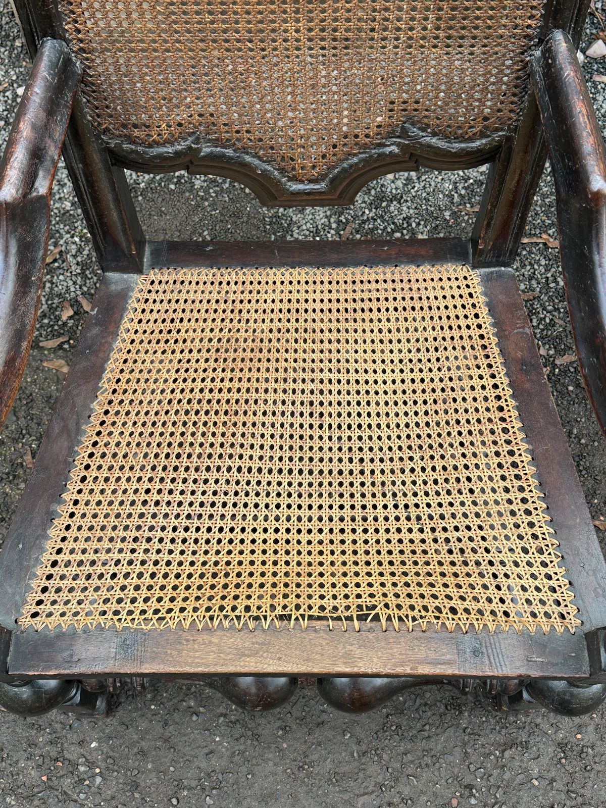 An Interesting Painted Walnut Open Armchair In The Carolean Taste, Possibly American, C.1700 1720 photo Furniture