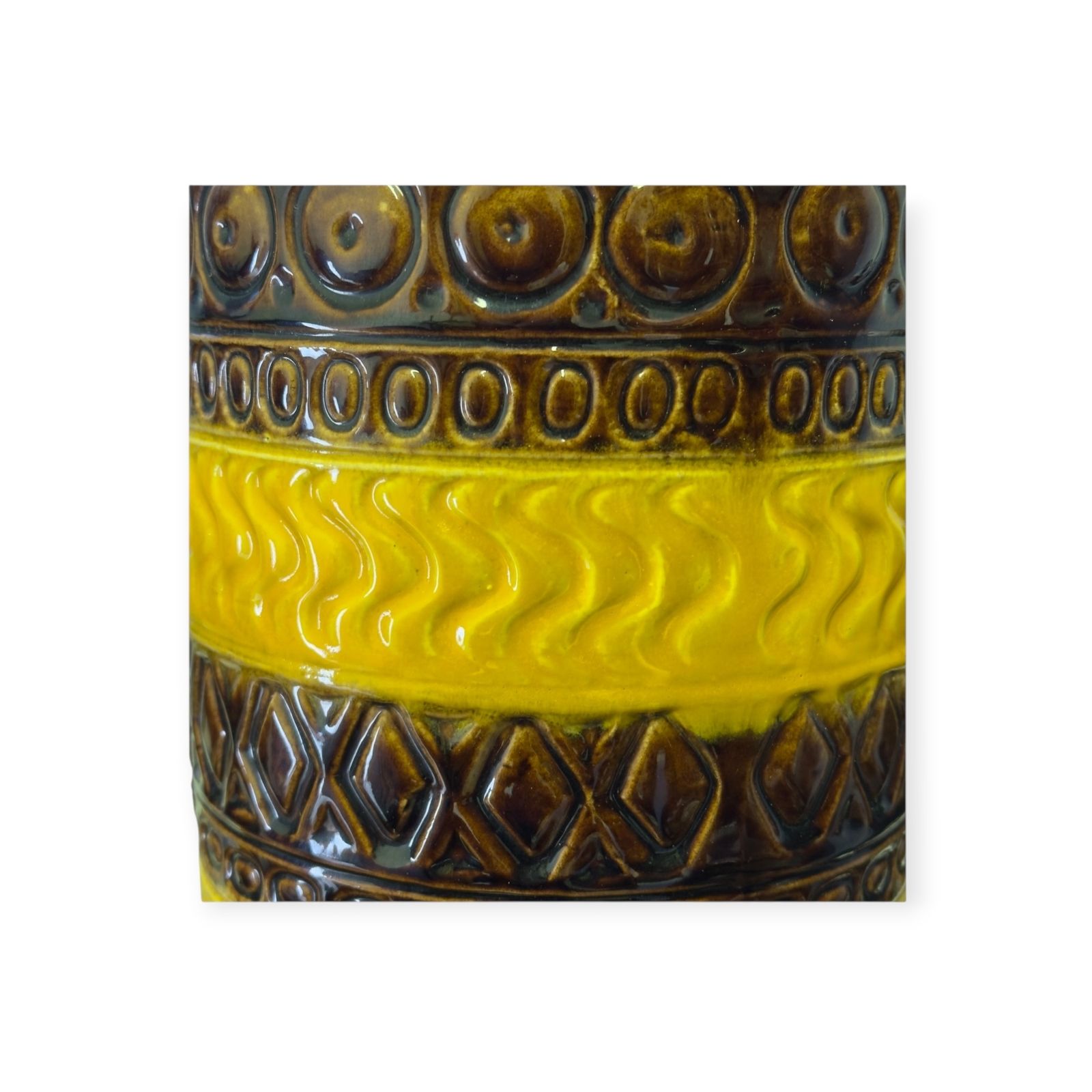 Home Decor West German Pottery Vase, Bay Keramik, Model 9245, Amber & Brown, C.1960s photo