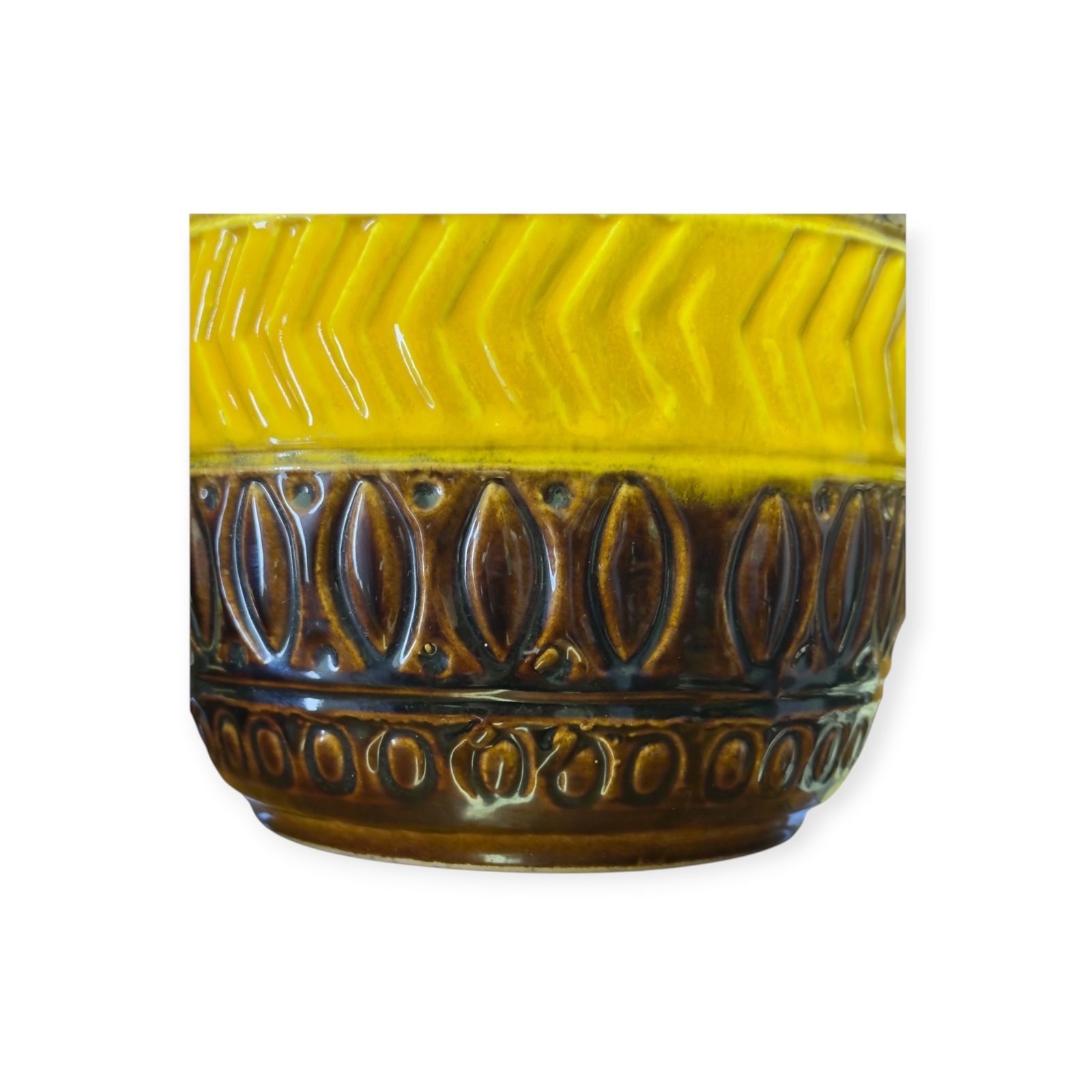 photo buy West German Pottery Vase, Bay Keramik, Model 9245, Amber & Brown, C.1960s