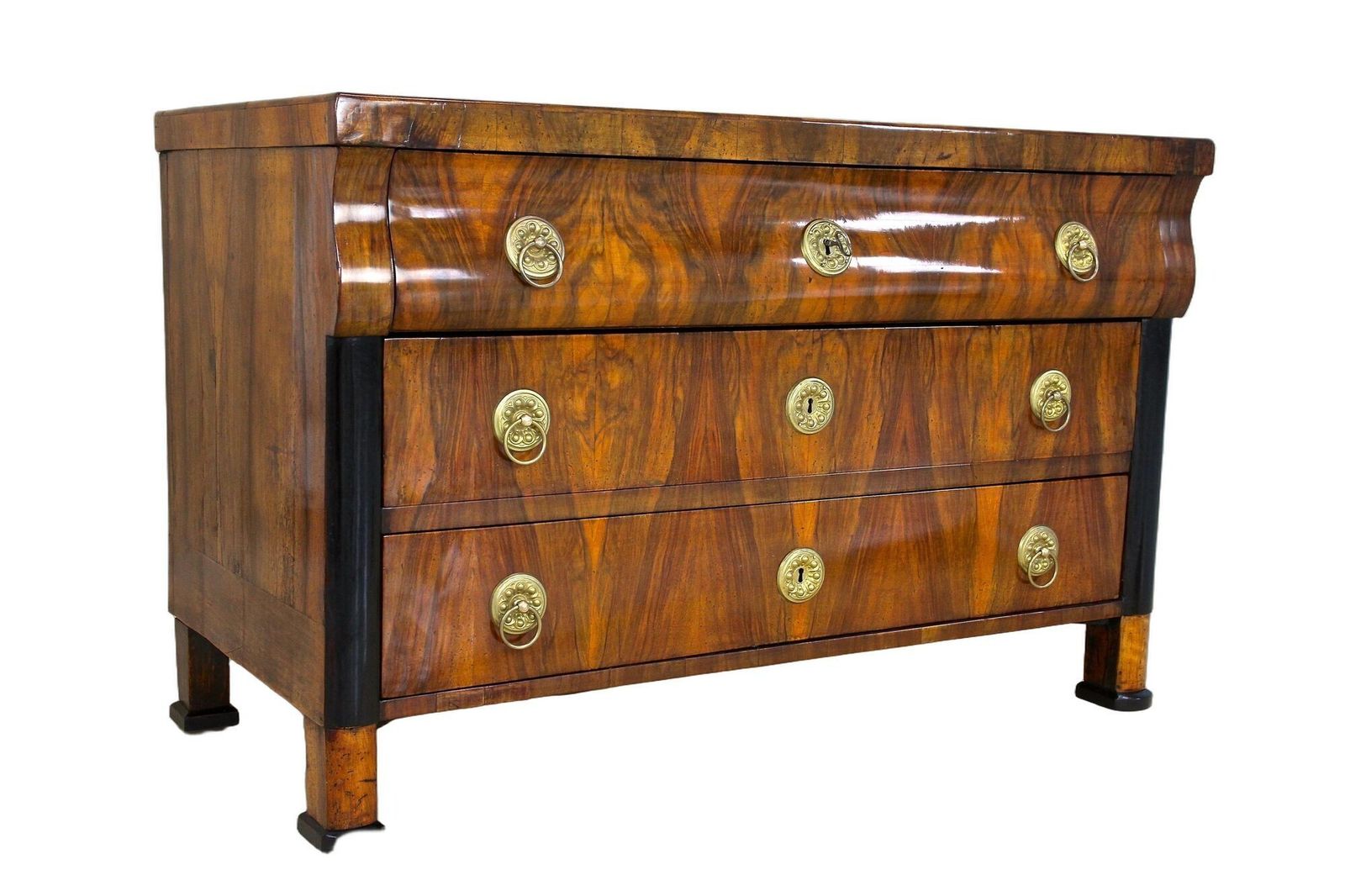 19th Century Biedermeier Chest Of Drawers/ Commmode, Hand Polished, At Ca. 1825