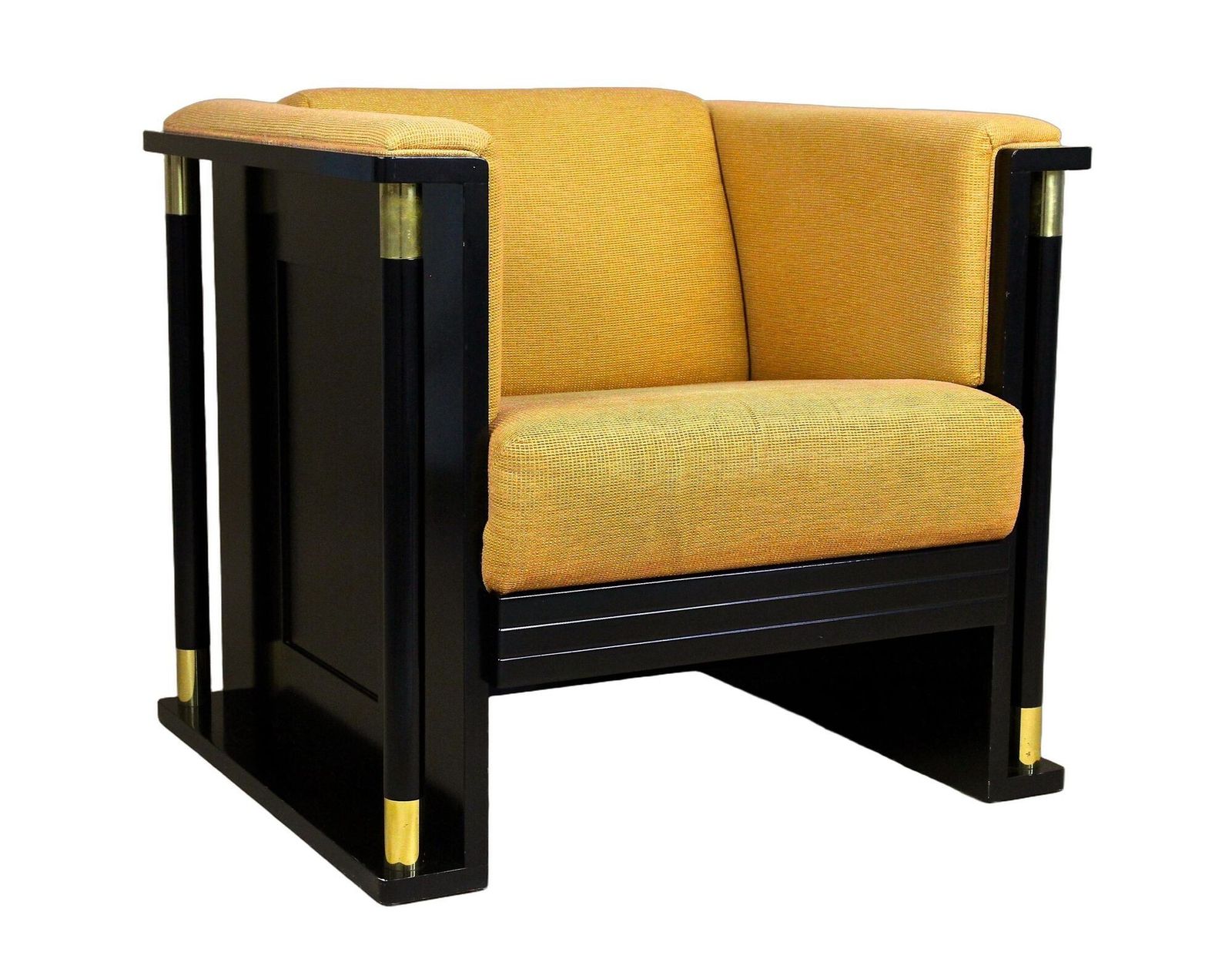 20th Century Art Nouveau Black Armchair, School Of Josef Hoffmann, At Ca. 1910