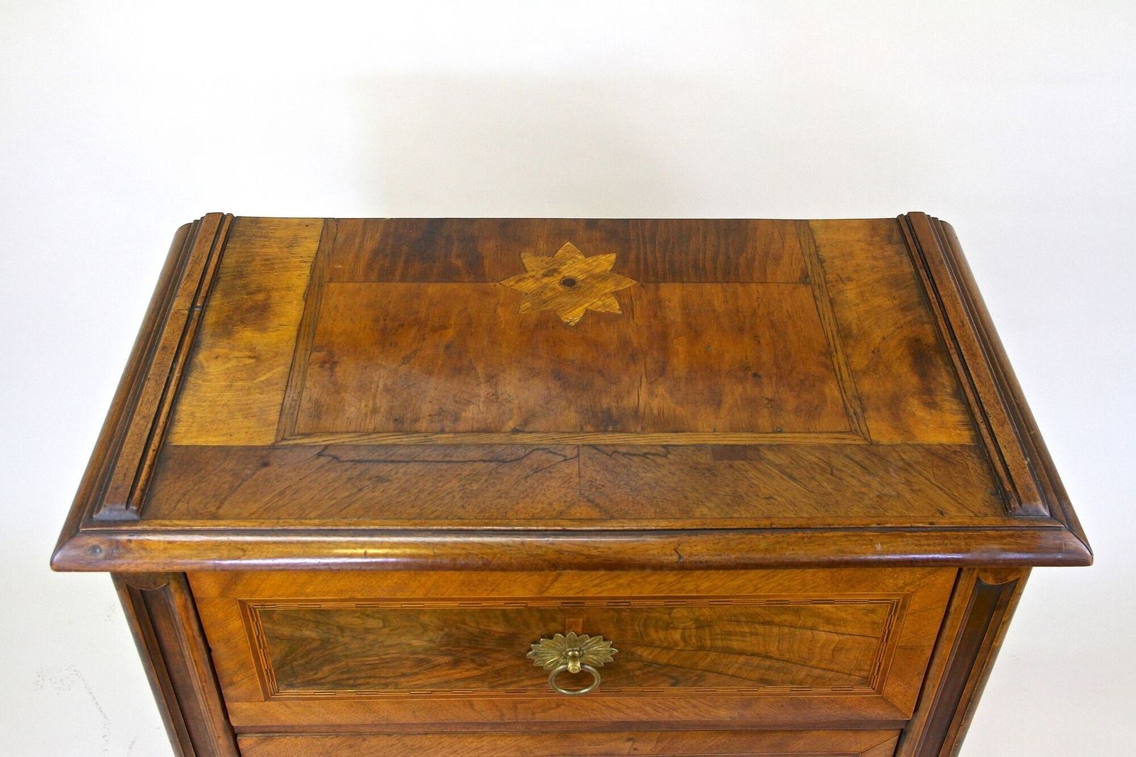 19th Century Biedermeier Chest Of Drawers With Micro Inlays, Walnut, At Ca. 1850 photo Furniture