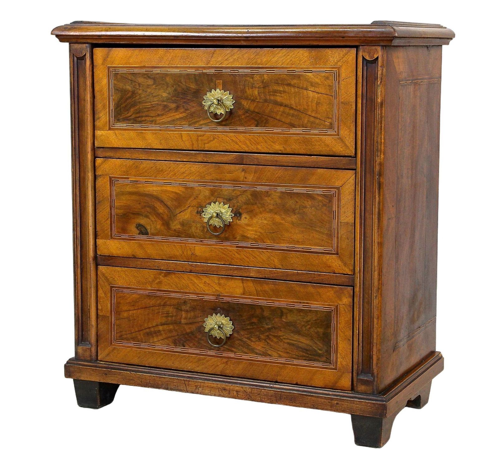 3220.0 19th Century Biedermeier Chest Of Drawers With Micro Inlays, Walnut, At Ca. 1850 photo