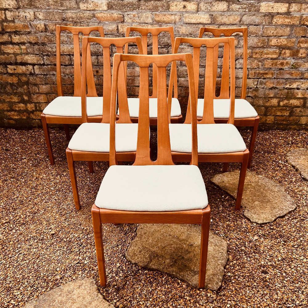Set Of Six Nathan  Parker Knoll Teak Dining Chairs 1970s photo for sale