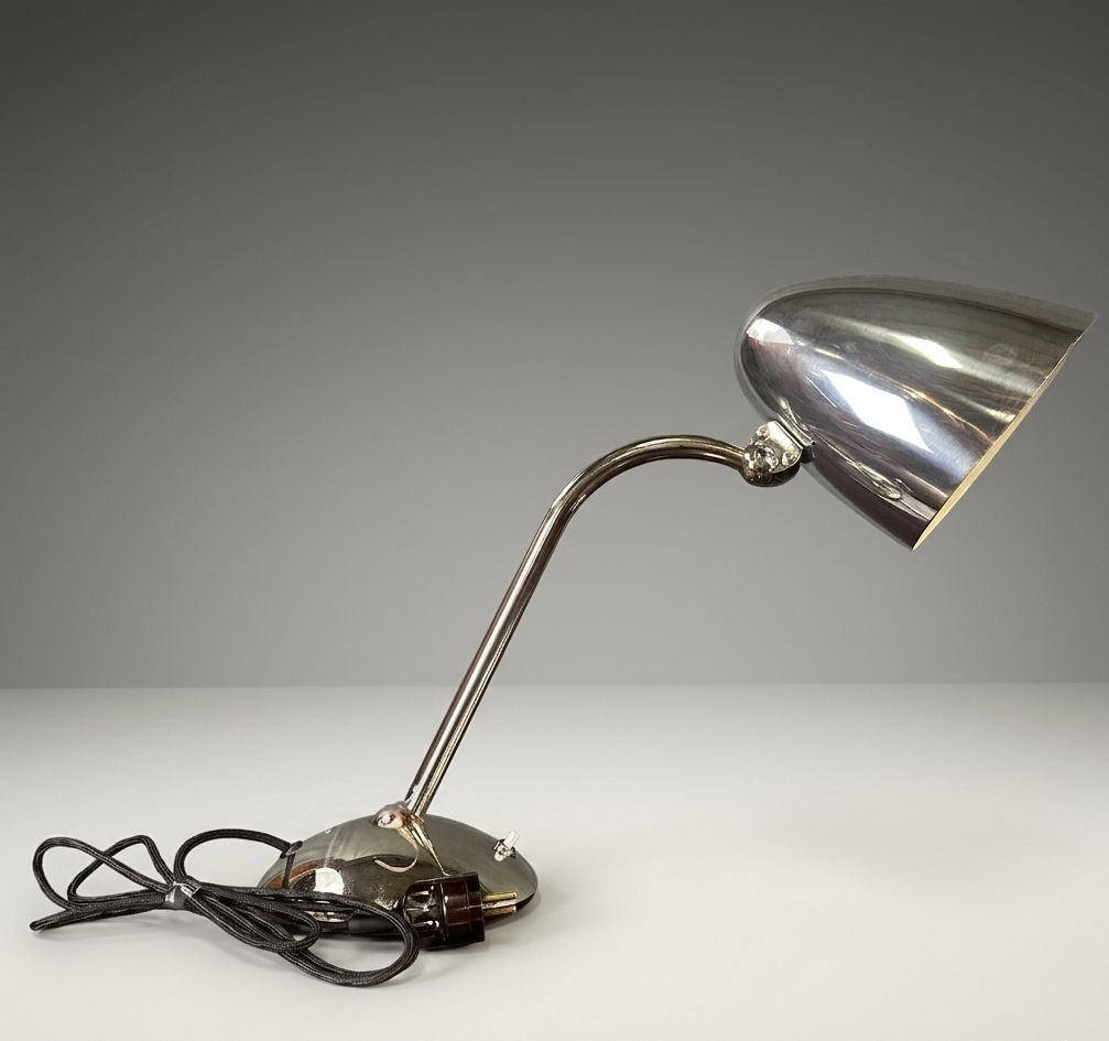 Art Deco Tafellamp Vernikkeld Metaal Franta Anýž Jaren 1930 photo buy