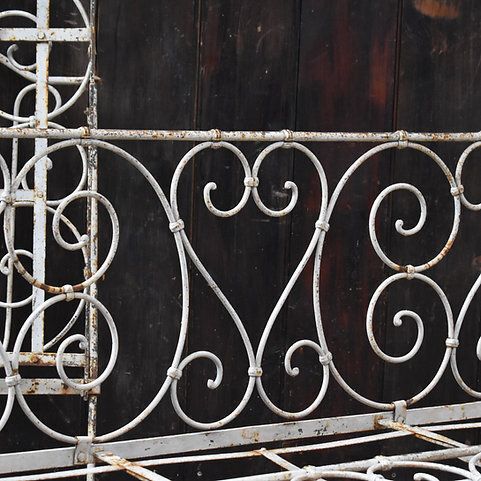 Antique 19th Century French Wrought Iron Folding Day Bed Childs's Cot Bench Pair photo buy