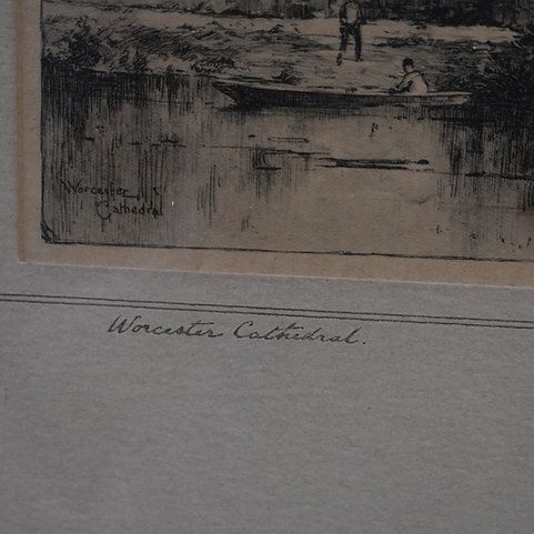 165.0 Antique Featherstone Robson Canterbury Chester Worchester Catheral Etching Trio photo