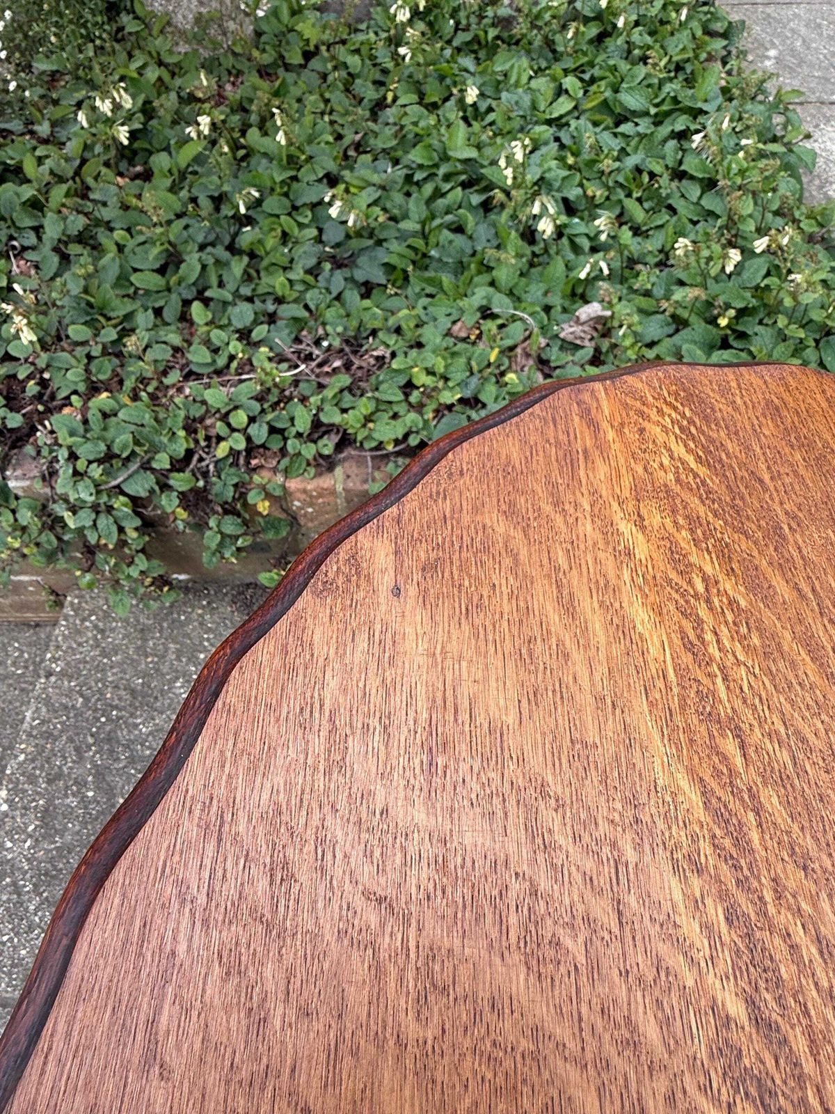 photo vintage Vintage Oak Barley Twist Side Table, Bobbin Leg Occasional Table
