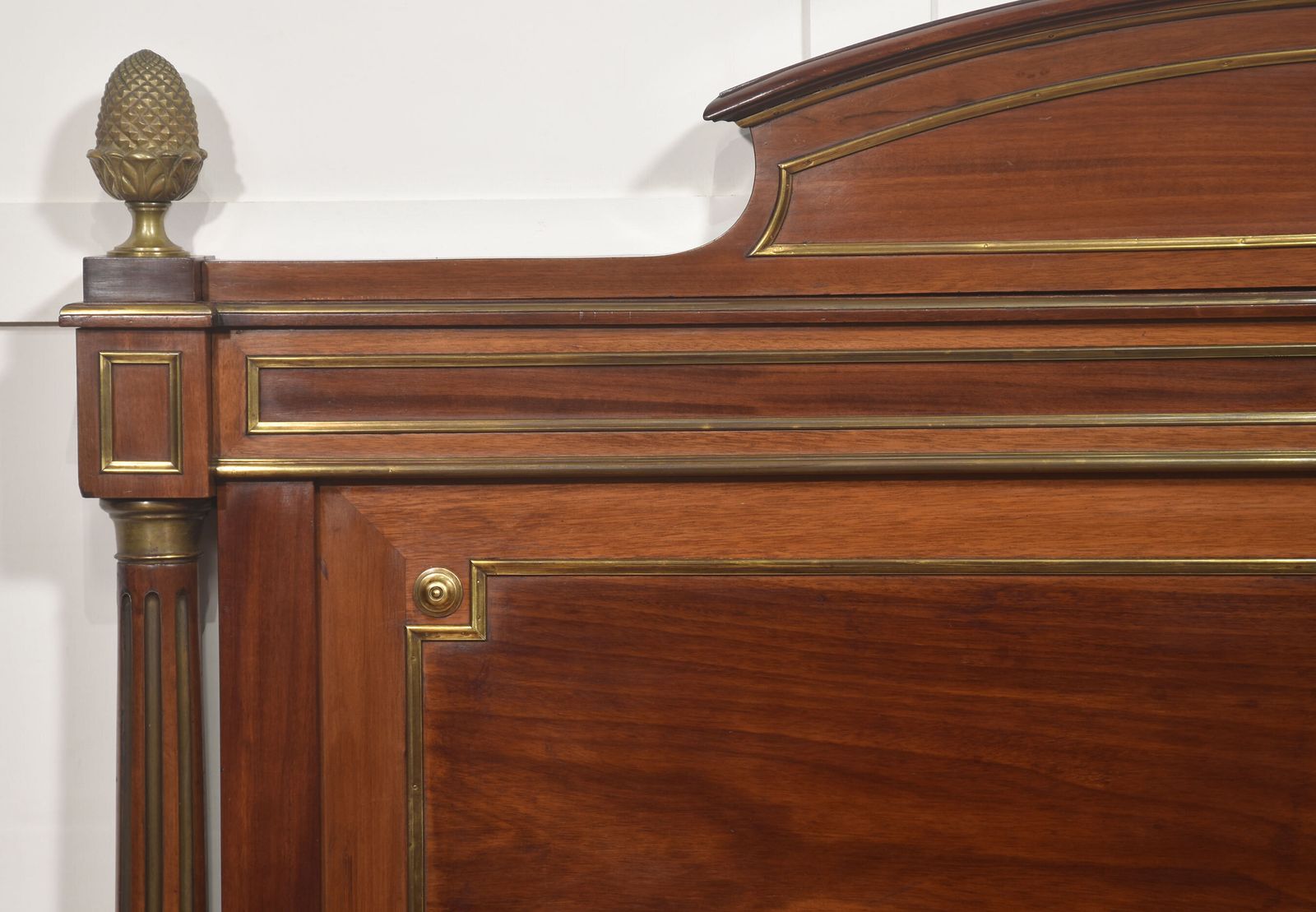 photo for sale Late 19th Century Mahogany And Brass Mounted Bedframe