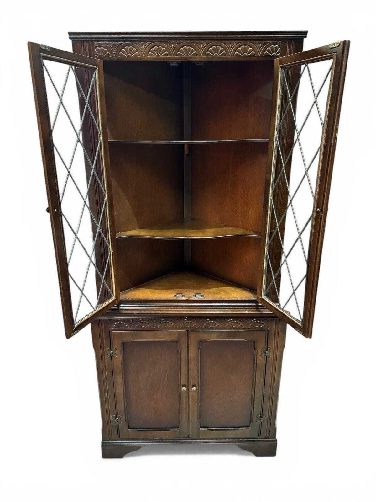 Vintage Priory Oak Corner Cabinet / C.1960 / Solid Wood photo for sale