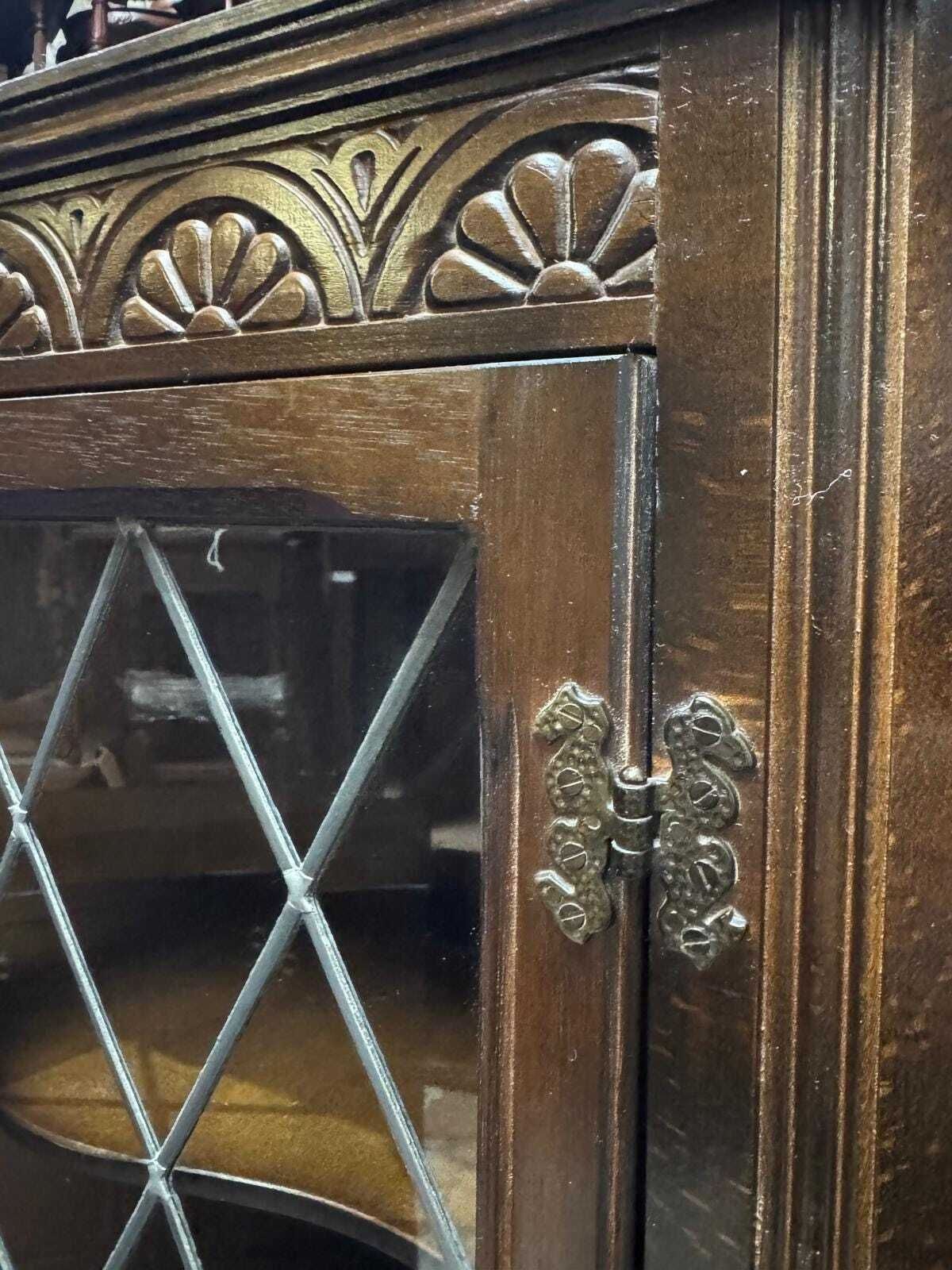 Vintage Priory Oak Corner Cabinet / C.1960 / Solid Wood photo 320.0
