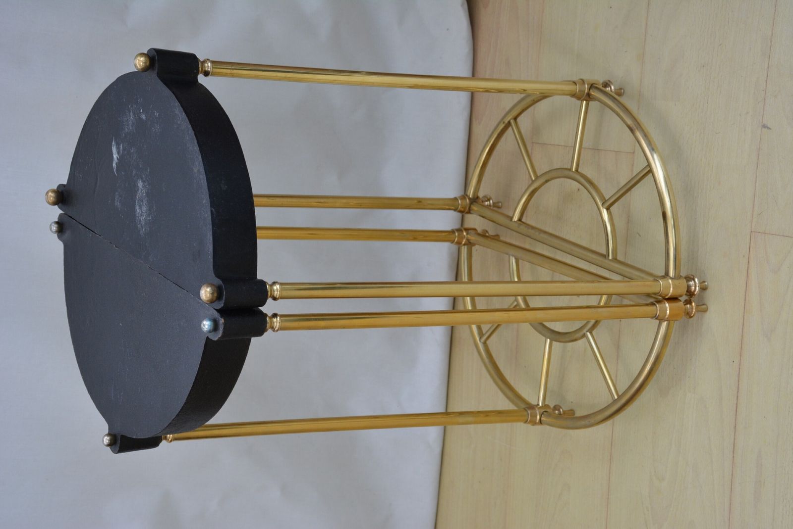 Pair Of Early 20th Century Brass Umbrella Stands, Demi Lune Design photo buy