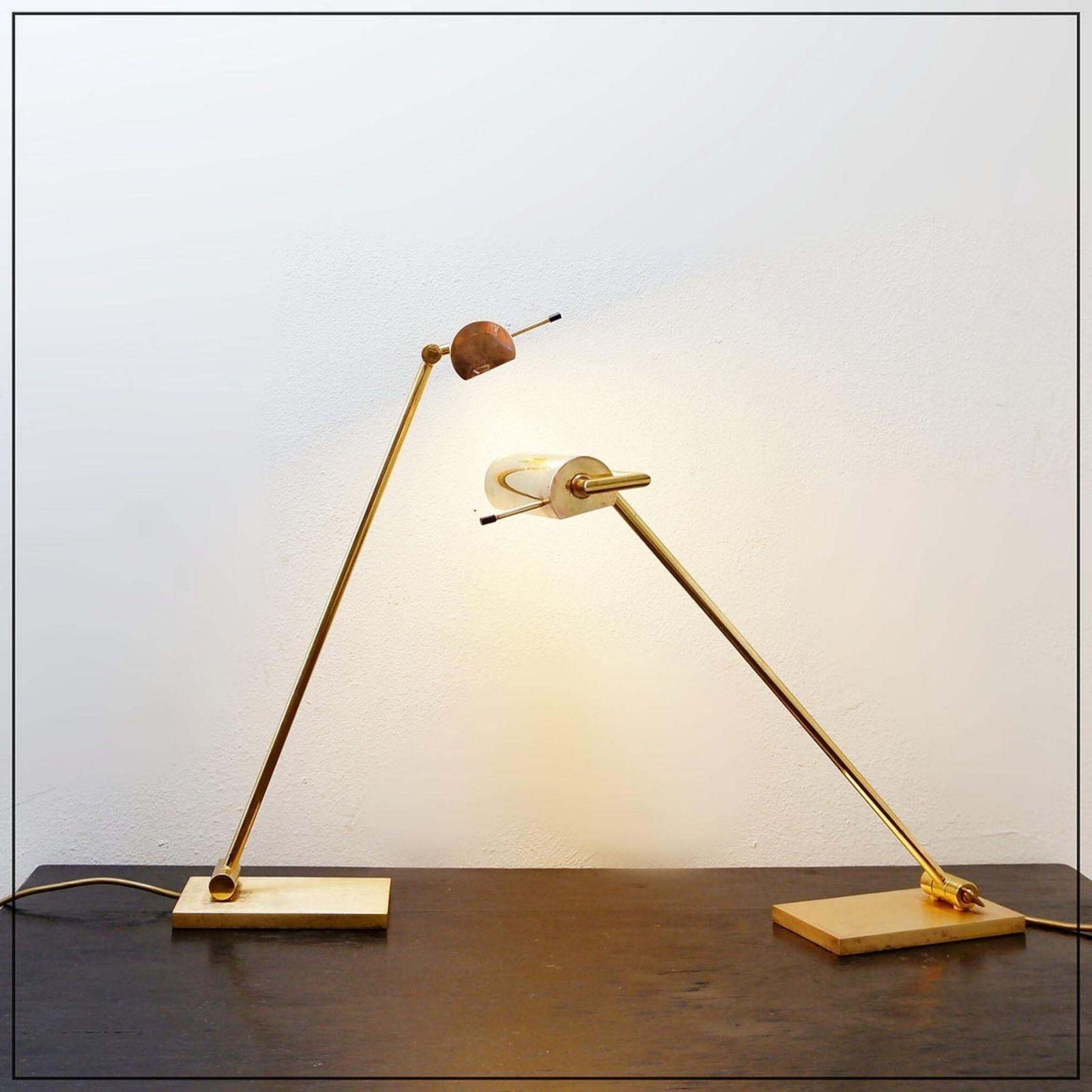 Pair Of Vintage Brass Articulated Desk Lamps   Stéphane Davidts, Belgium photo 1332.0