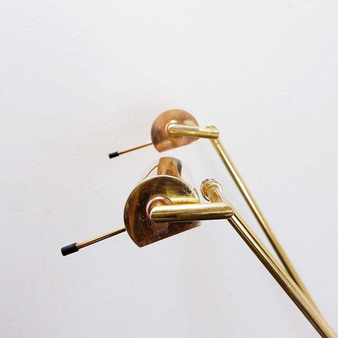 Pair Of Vintage Brass Articulated Desk Lamps   Stéphane Davidts, Belgium photo vinterior