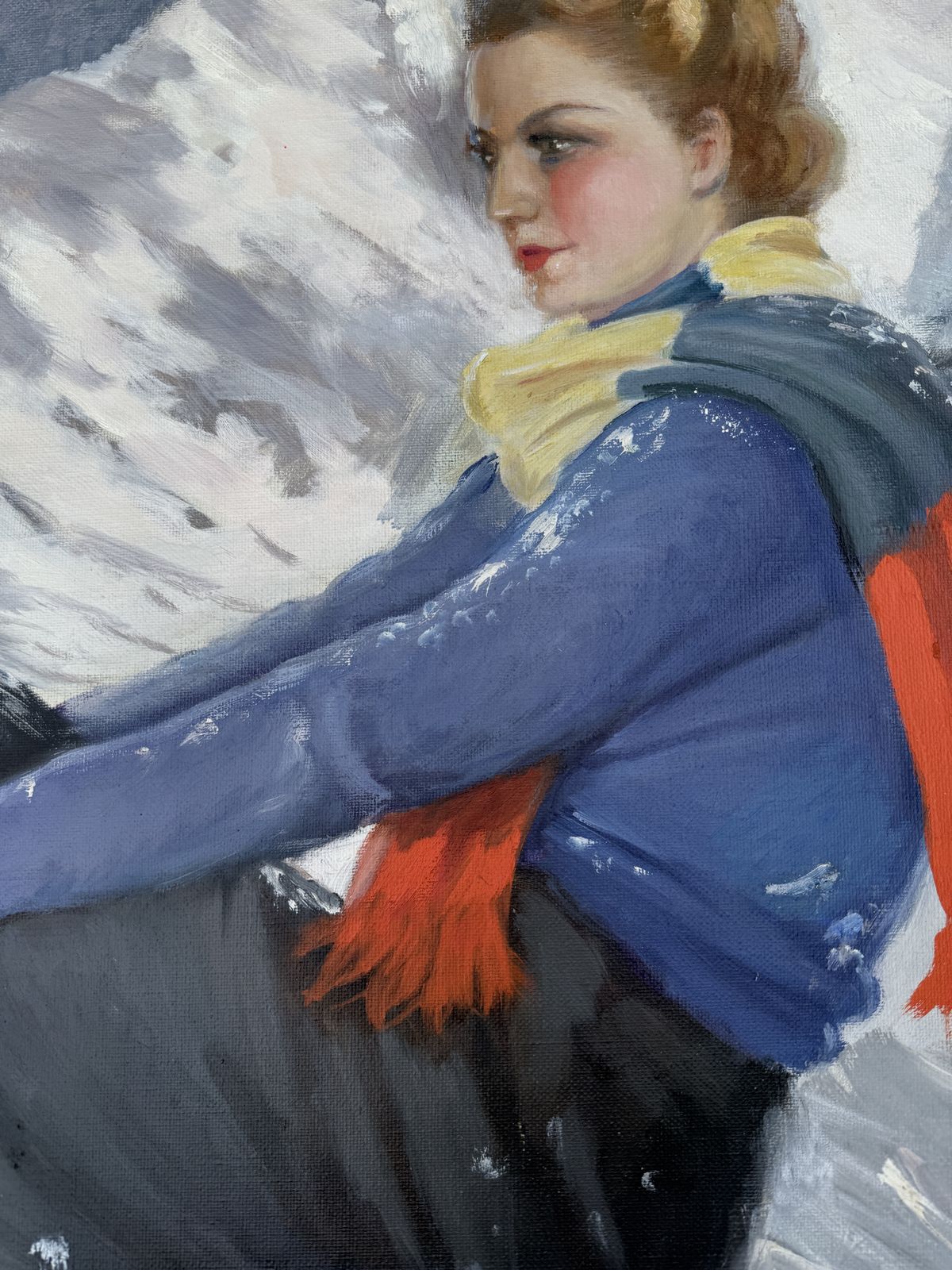 Elegant Female Skier Portrait Alpine Scene Circa 1930s European School Barcelona 1930s photo buy