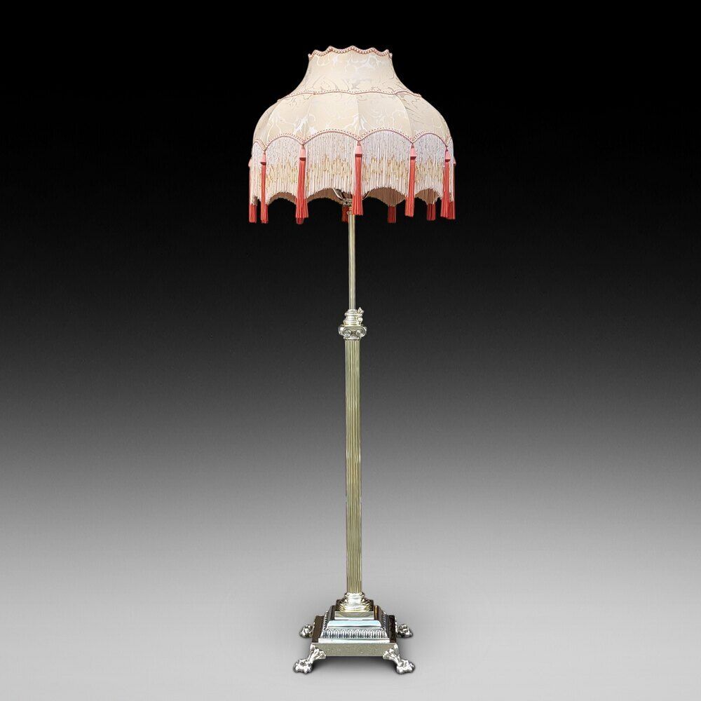 Victorian Neoclassical Brass Lamp Standard