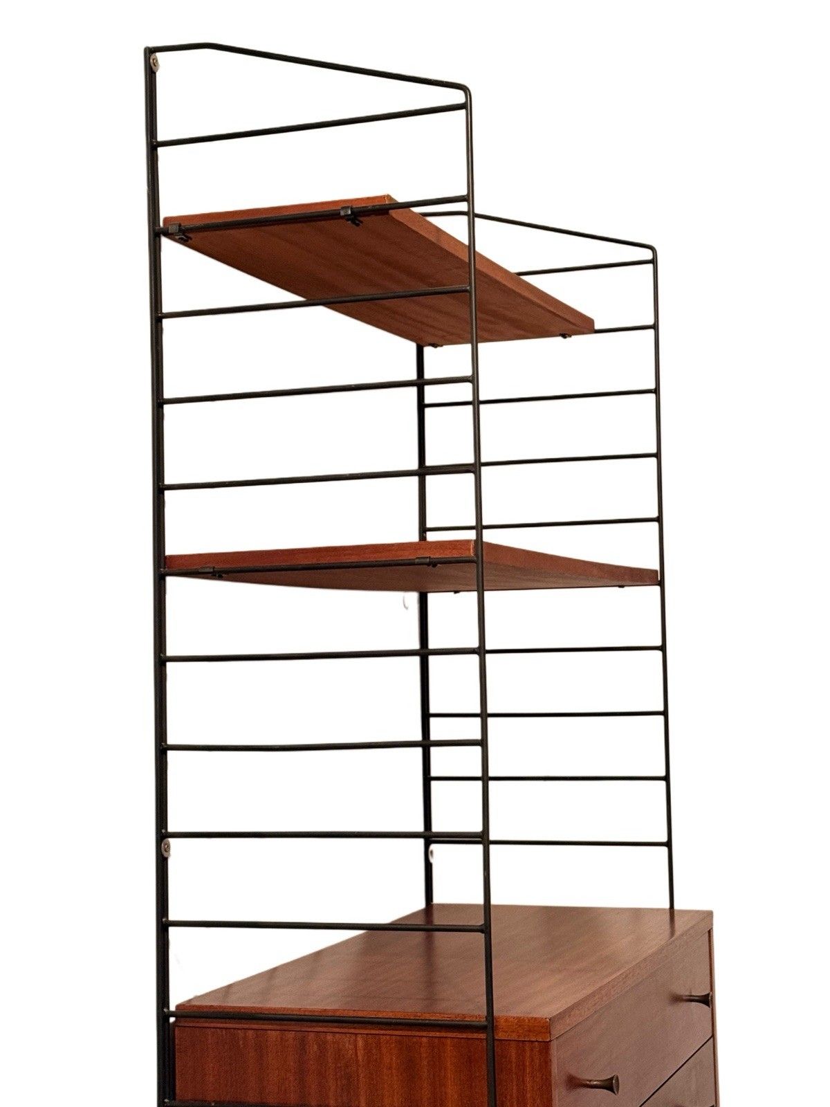 Brianco Teak And Metal Ladder Shelving Wall Unit photo furniture