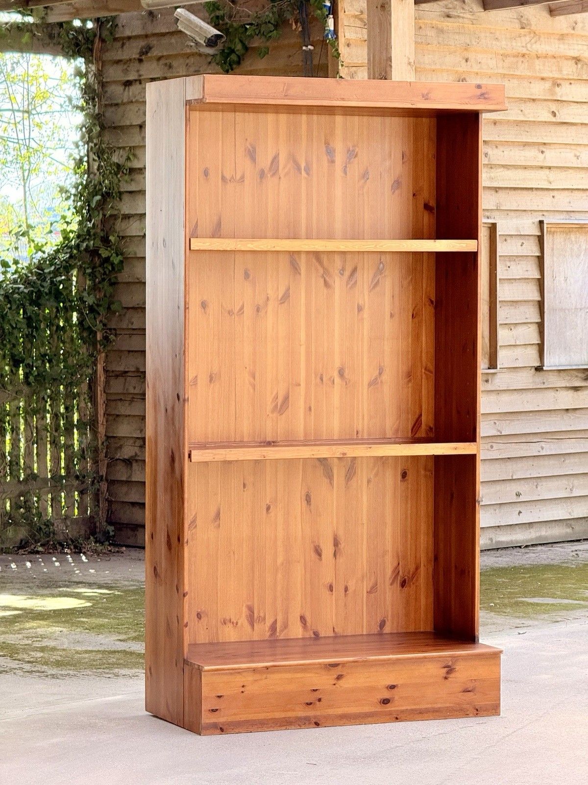 Extra Large Rustic Traditional Shelving Unit Solid Pine Open Bookcase photo for sale