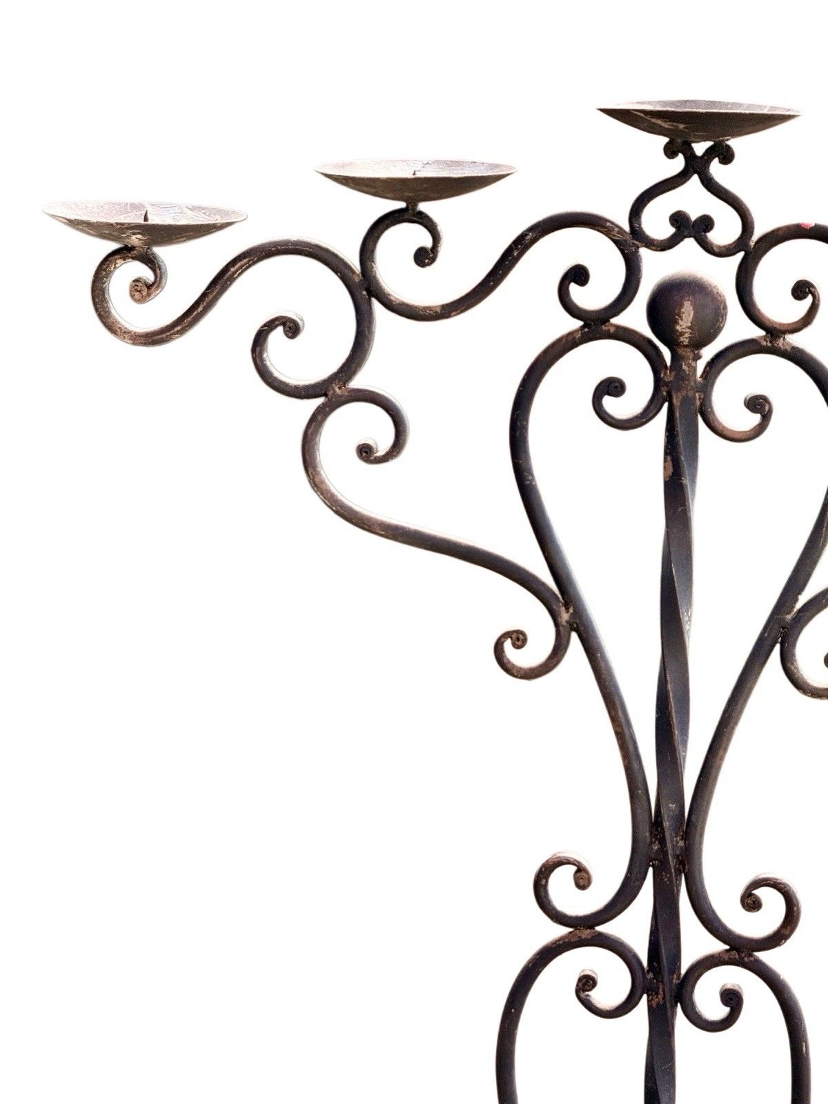 19th Century English Wrought Iron 5 Arm Pricket Candle Tree Candelabra H135cm photo buy