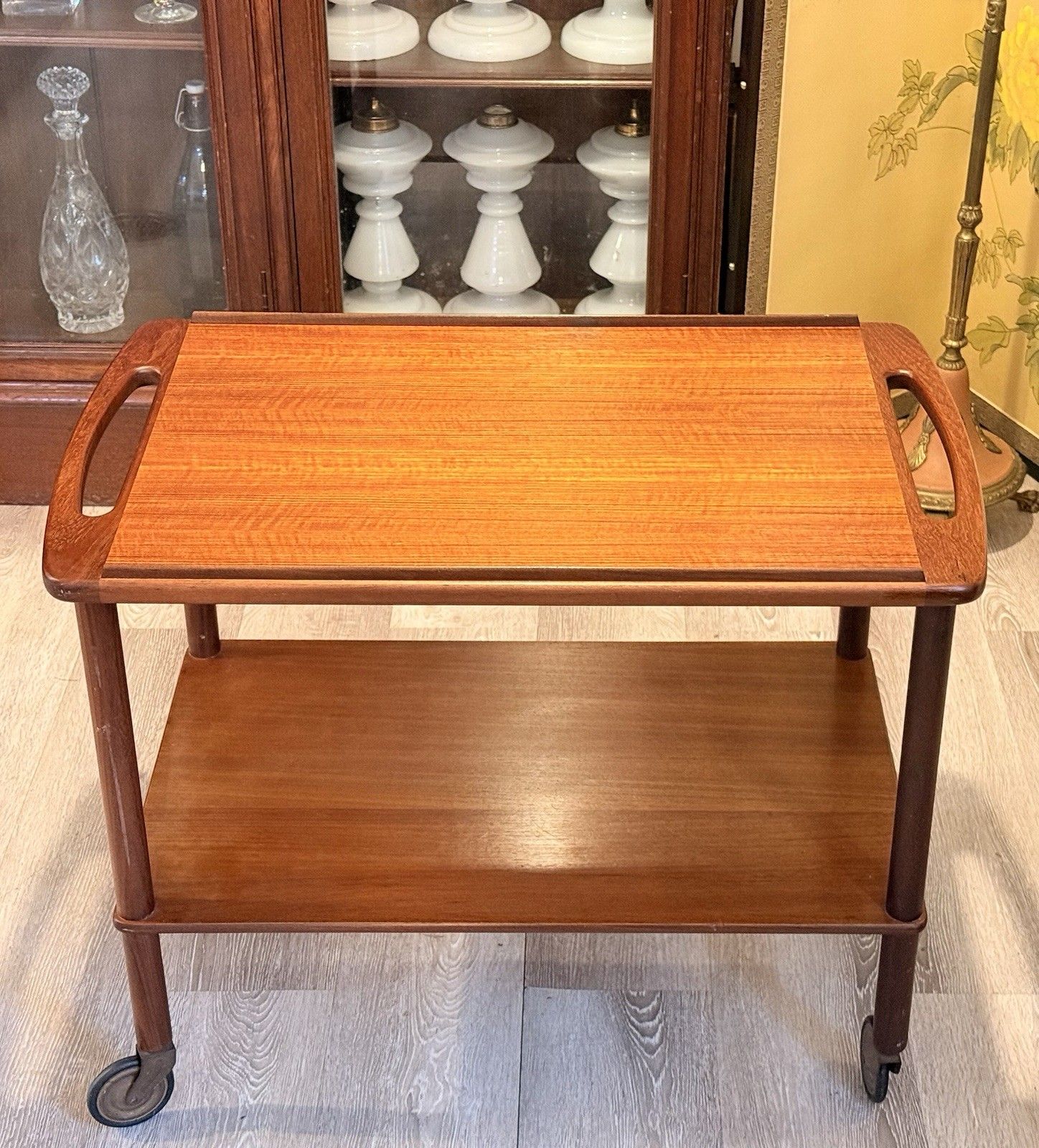 350.0 Bowa Denmark Teak Drinks Trolley 1960s Danish Mcm Bar Cart photo