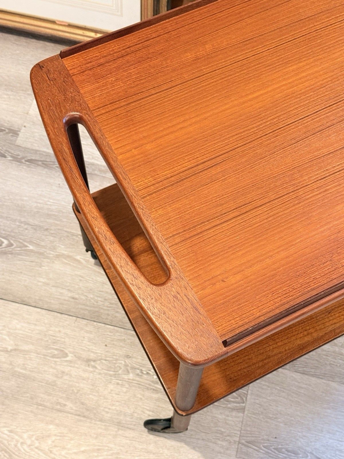photo buy Bowa Denmark Teak Drinks Trolley 1960s Danish Mcm Bar Cart