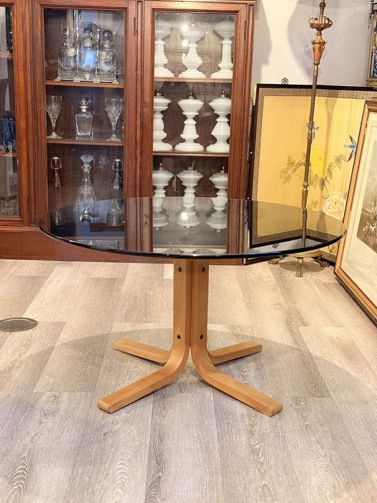 Vintage Ingmar Relling Westnofa Siesta Smoked Glass Coffee Table Bentwood photo 385.0