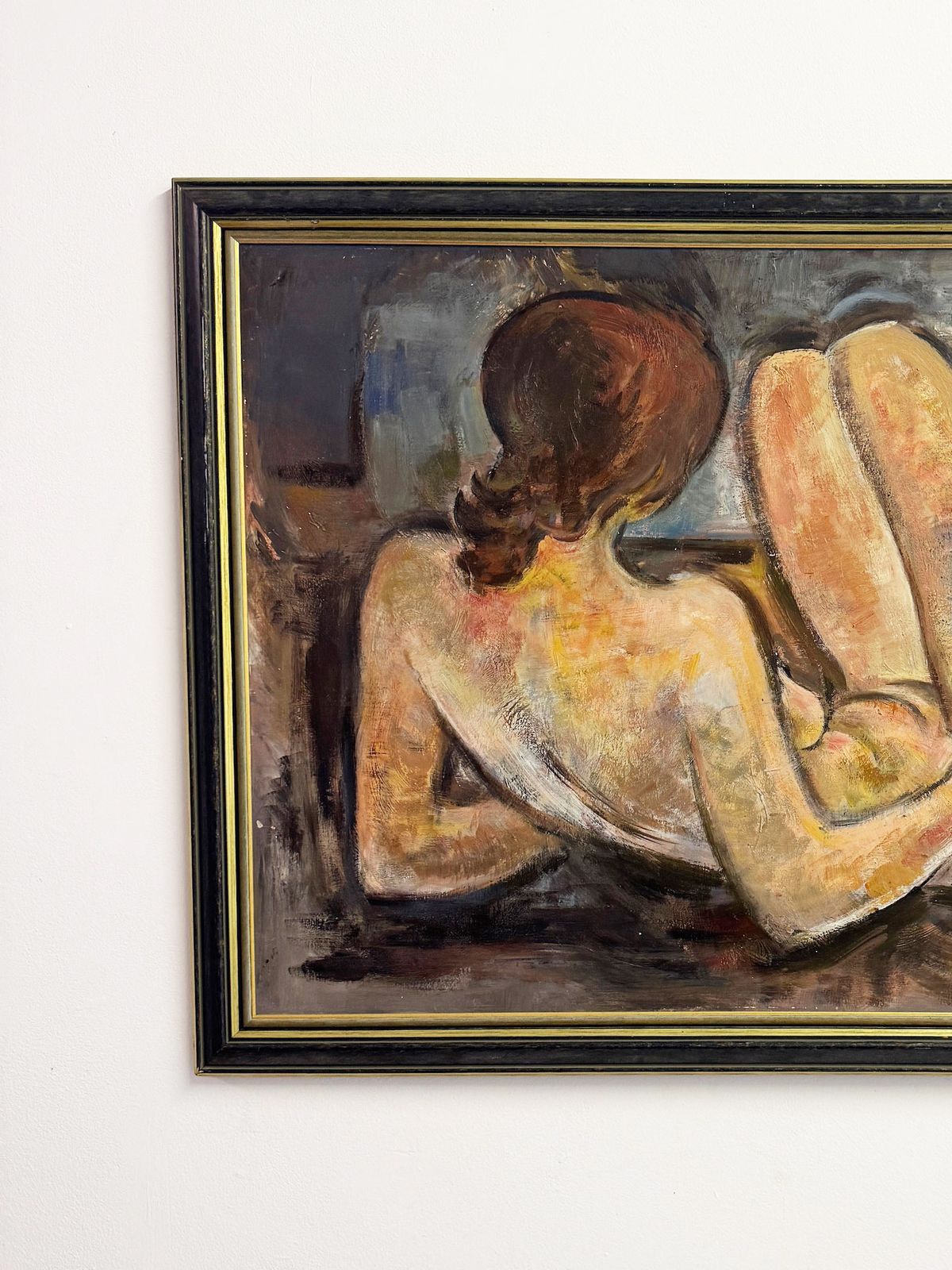 Large Mid Century Reclining Female Nude Oil Painting By Gwyn Rees photo 450.0