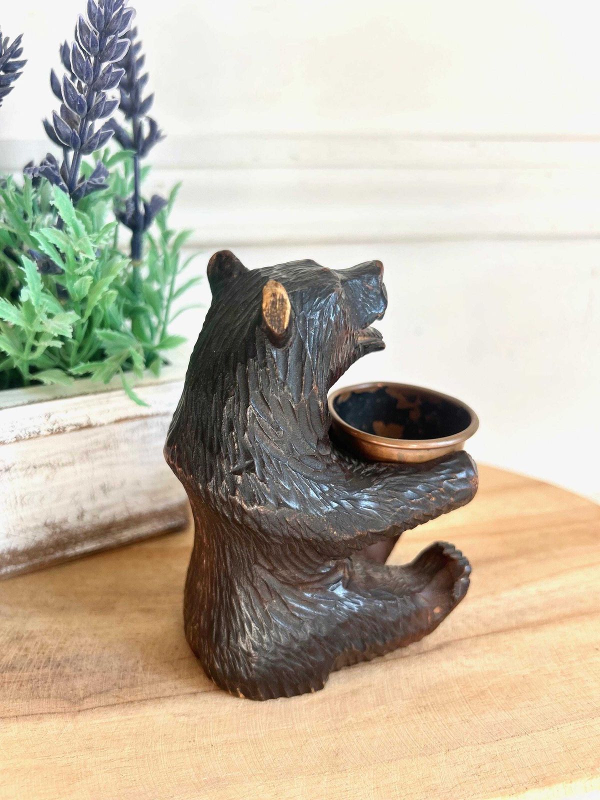 Ours de la Forêt-Noire d'époque, début du XXe siècle, sculpté à la main photo vintage