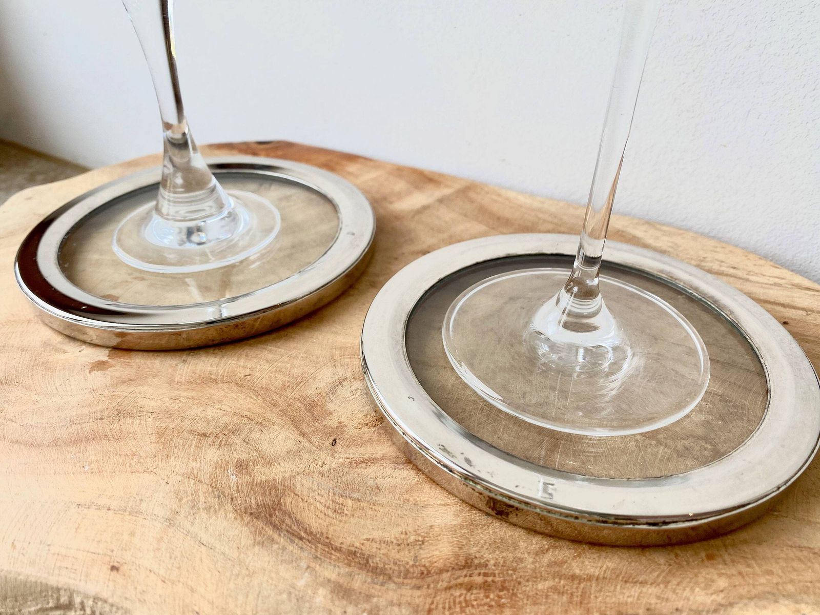 Dessous-de-bouteille et dessous-de-verre vintage en verre, France, paire photo 84.0