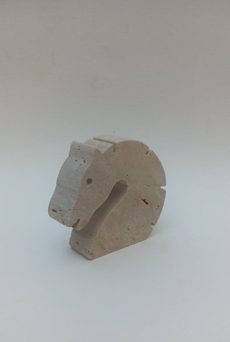 Italian Travertine Horse By Fratelli Mannelli, 1970s photo vinterior
